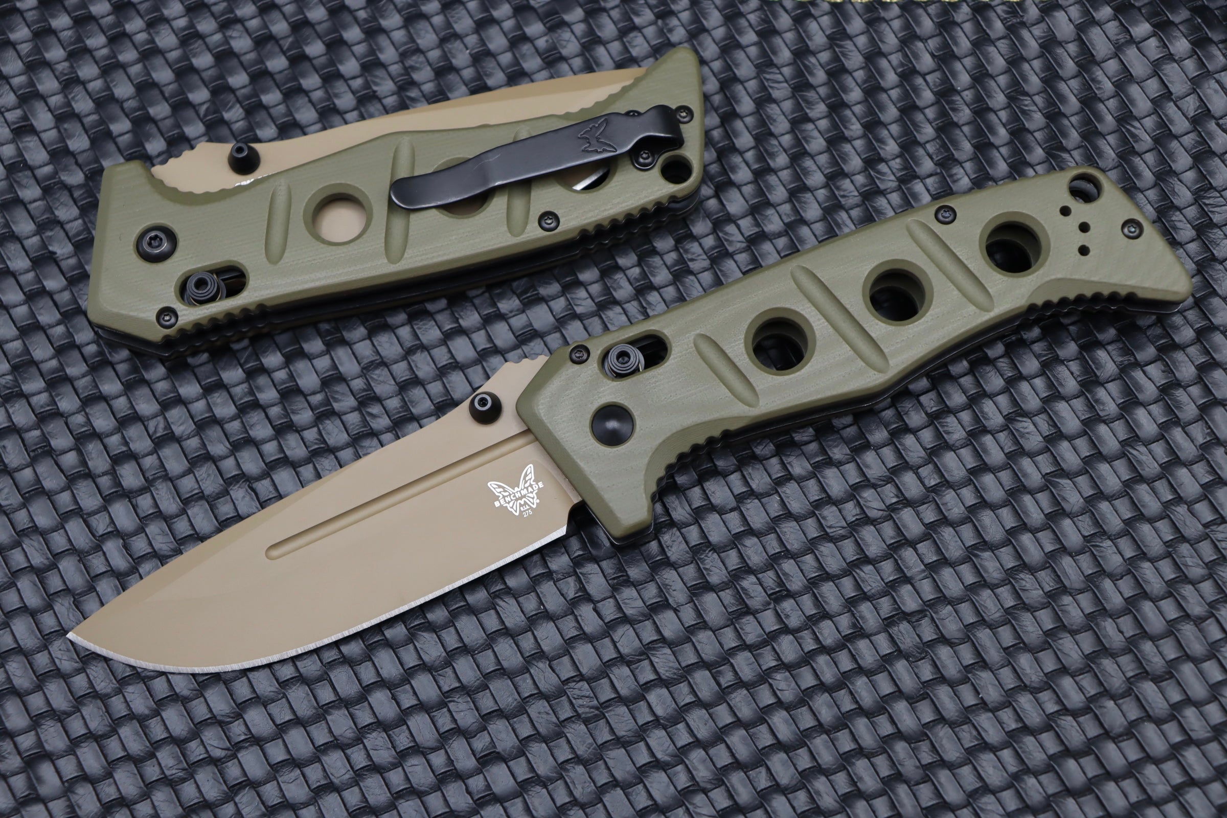 Benchmade Adamas FDE Cruwear & Olive Drab G-10 275FE-2 - Ultimate Tactical Folding Knife