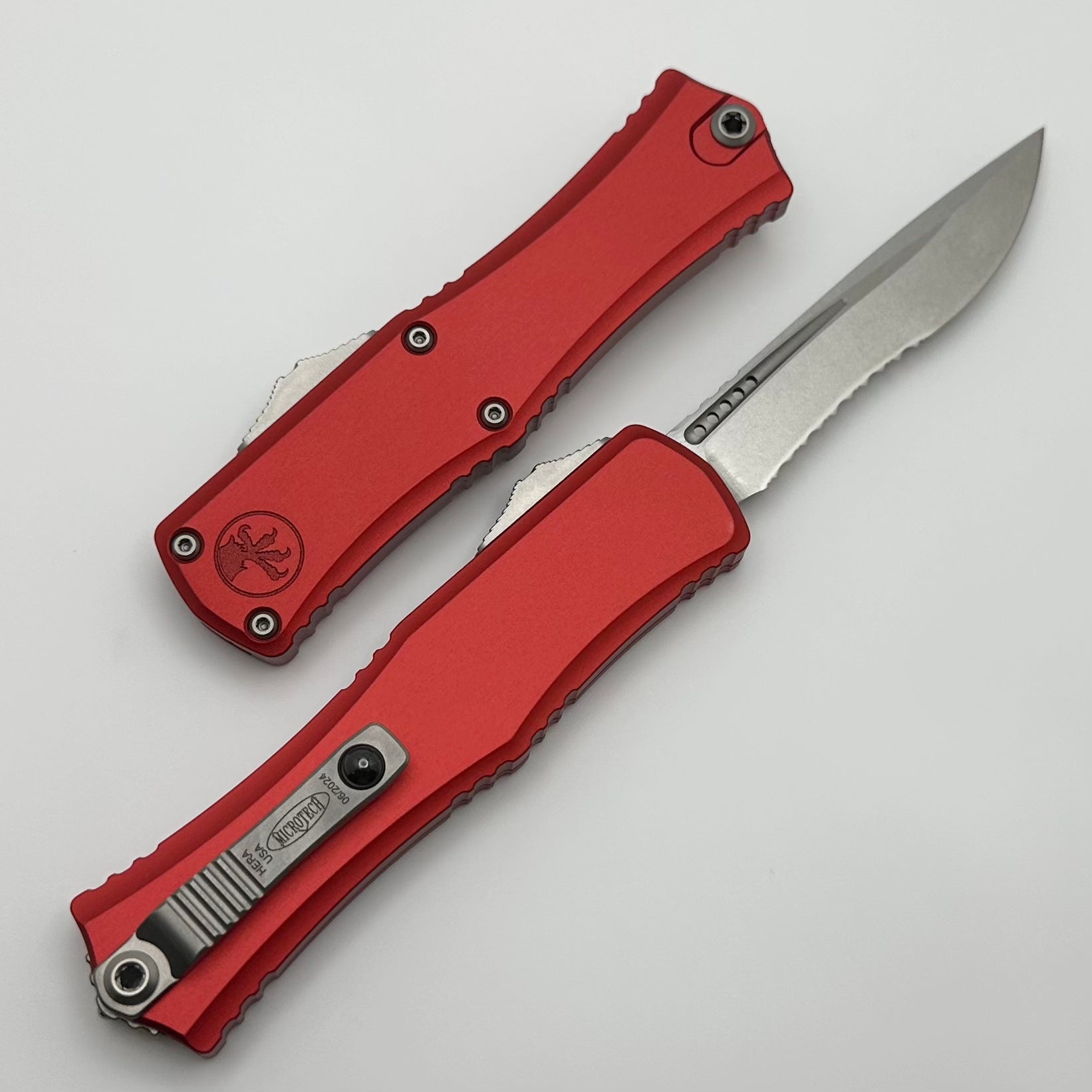 Microtech Hera II Mini OTF Knife - Premium M390MK Blade, Red Aluminum Handle