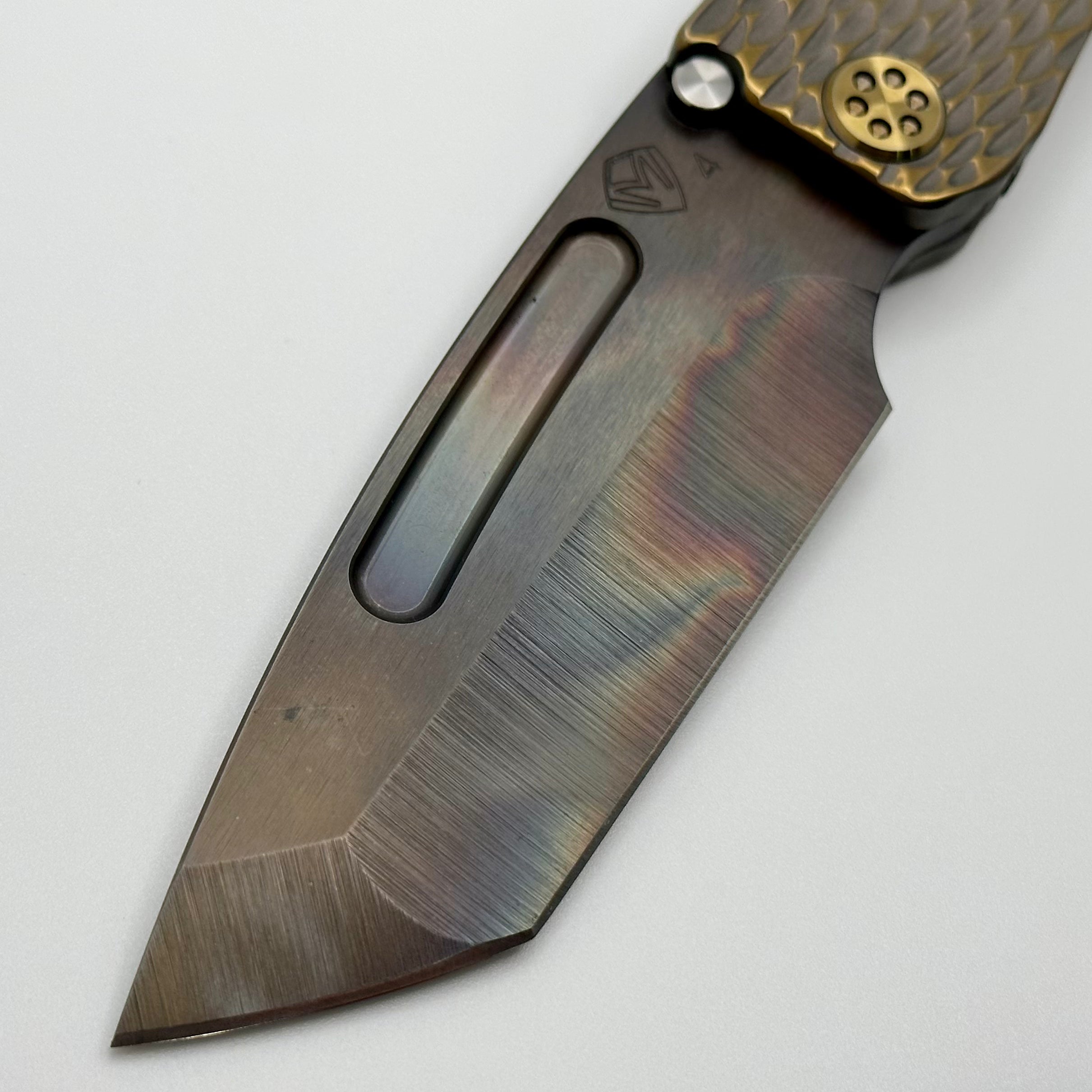 Premium Medford Marauder H Tactical Knife - Bead Blast Finish, Bronze Dragon Skin Handles & S45VN Vulcan Tanto Blade