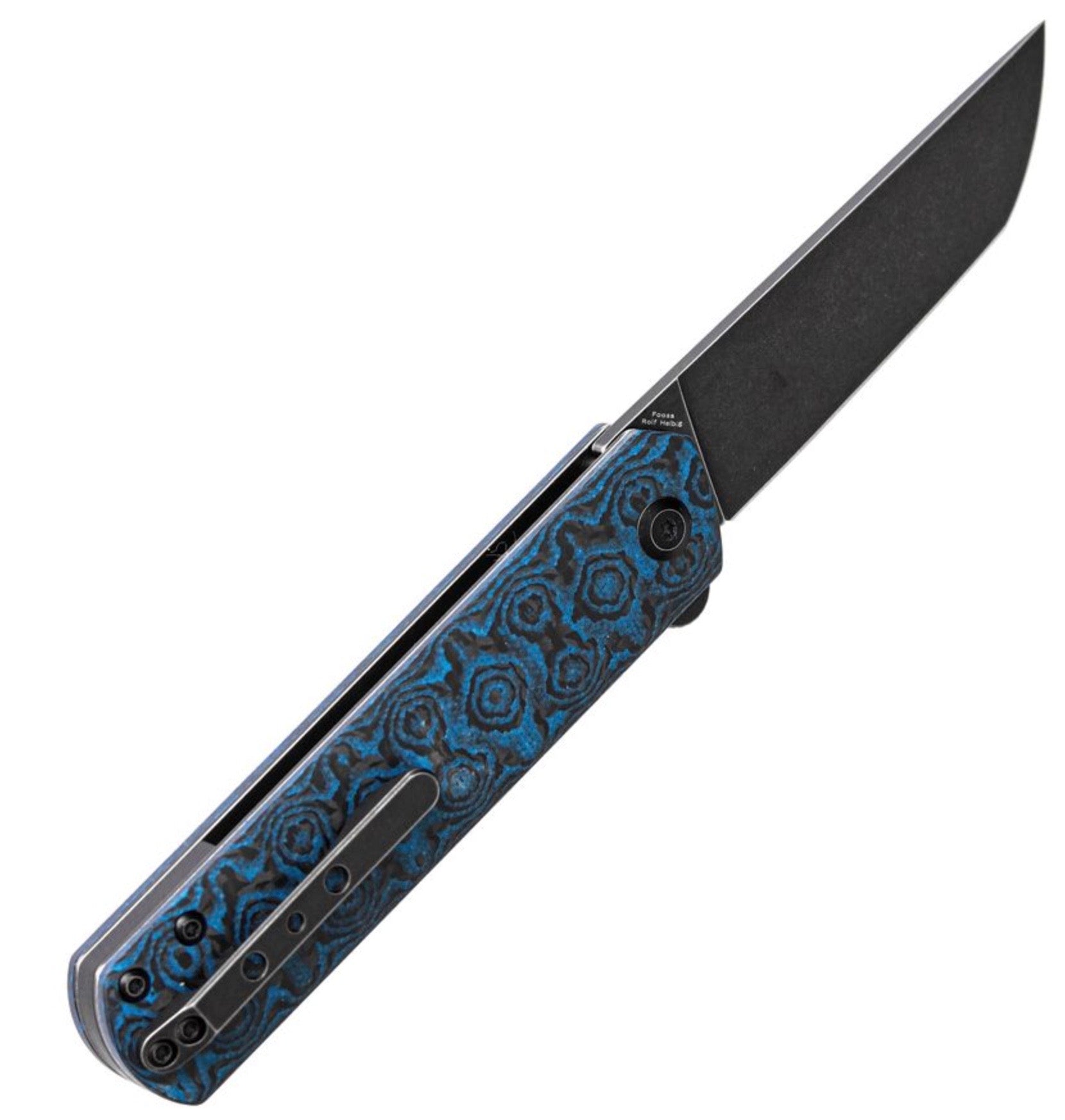 Kansept Foosa Ultimate EDC Knife - Blue/Black Carbon Fiber & 154CM Steel