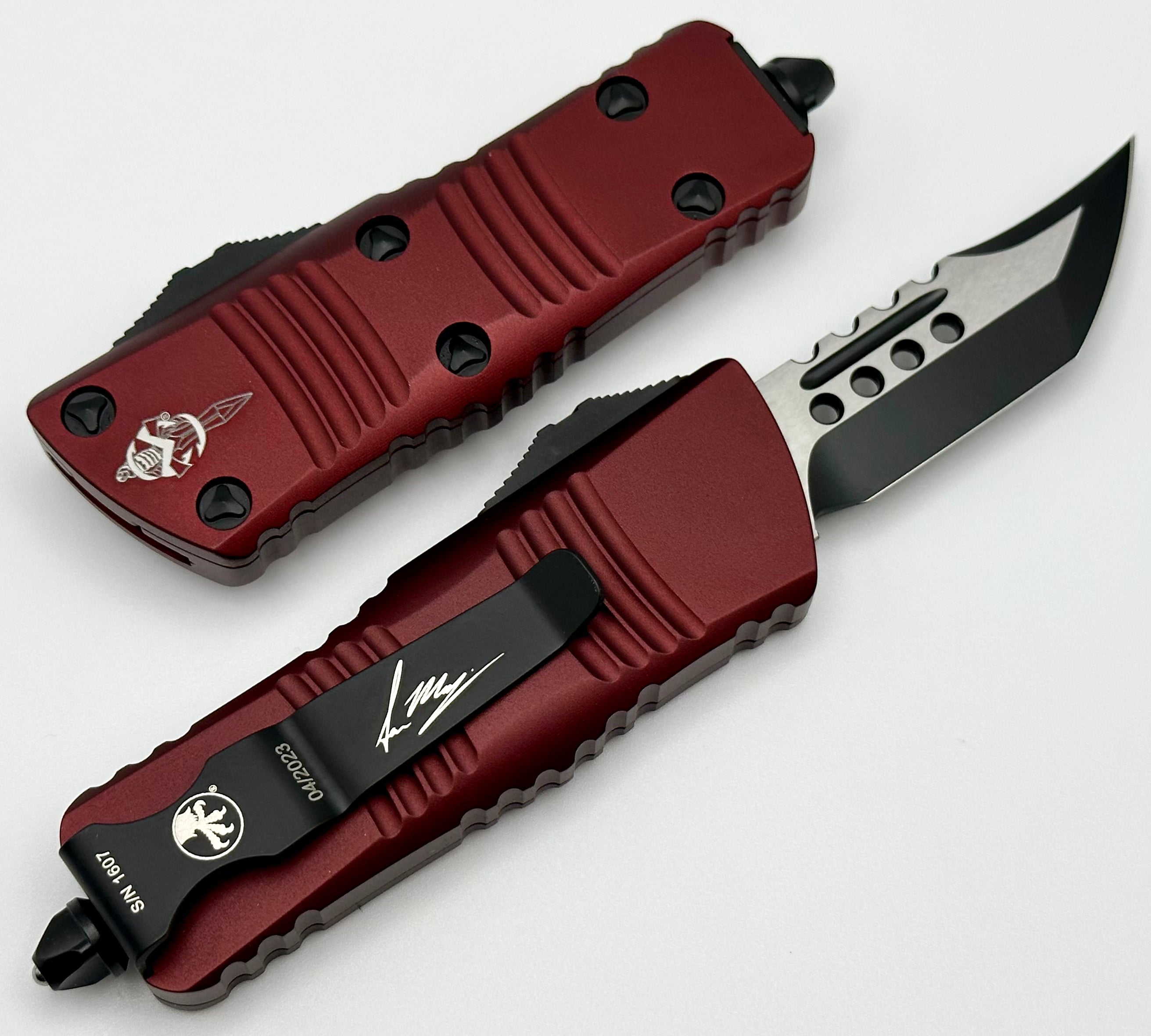 Microtech Mini Troodon Hellhound Merlot Tactical Signature Series 819-1MRS - Premium Compact Tactical Knife