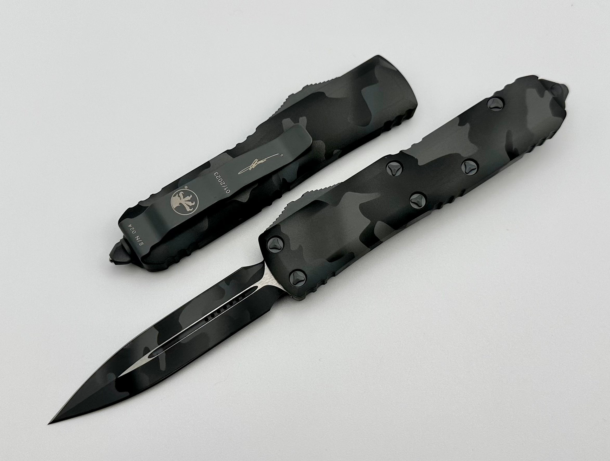 Premium Microtech UTX-85 Double Edge Urban Camo Tactical Knife