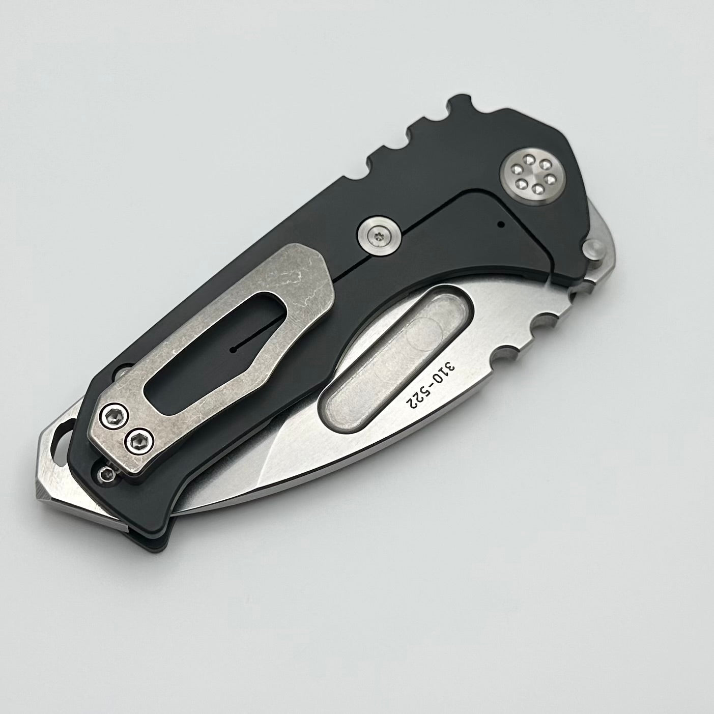 Medford Praetorian Genesis T DLC Handles - Premium Tumbled Polished S45VN Drop Point Knife