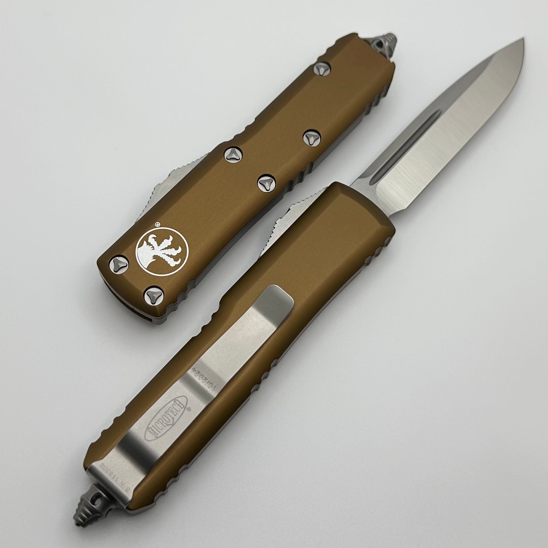 Microtech UTX-85 S/E Satin Standard & Tan Handle - Ultimate Everyday Carry Knife