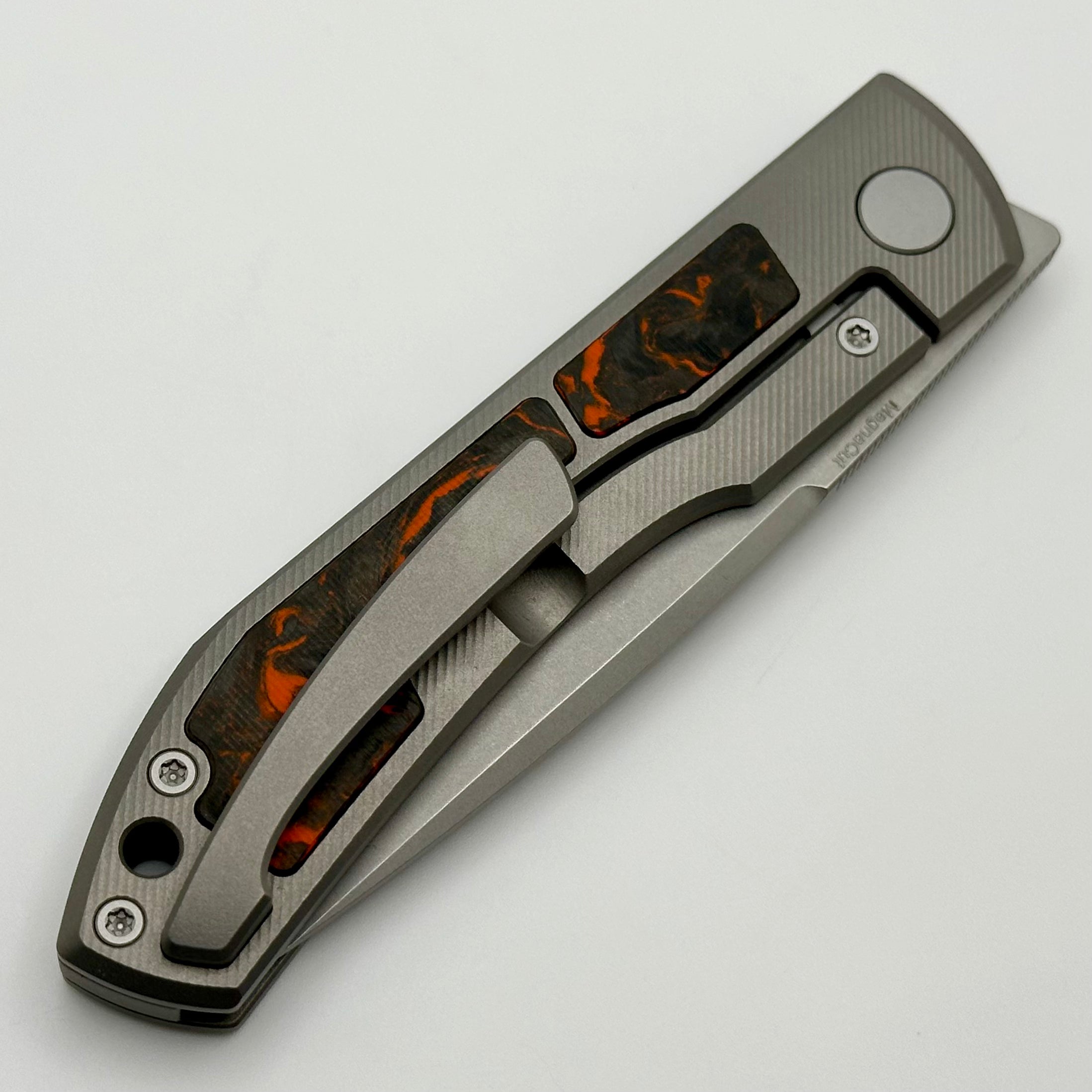 Ultimate Uldanov Sierra Knife - Titanium & Carbon Fiber, MagnaCut Steel, Front Flipper Design