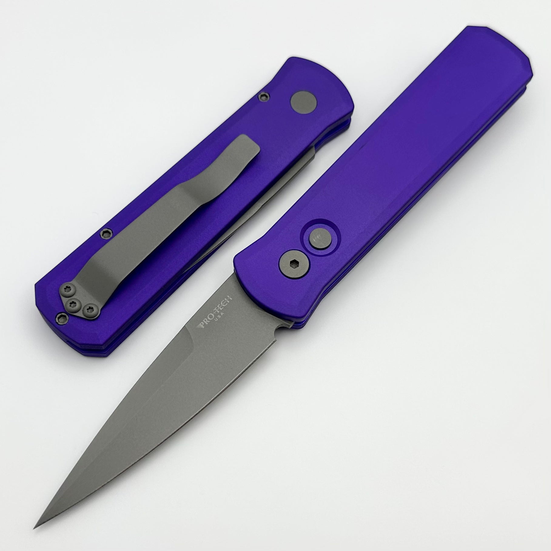 Pro-Tech Godson Premium Automatic Knife - Purple Aluminum Handles & Bead Blast 154-CM Blade