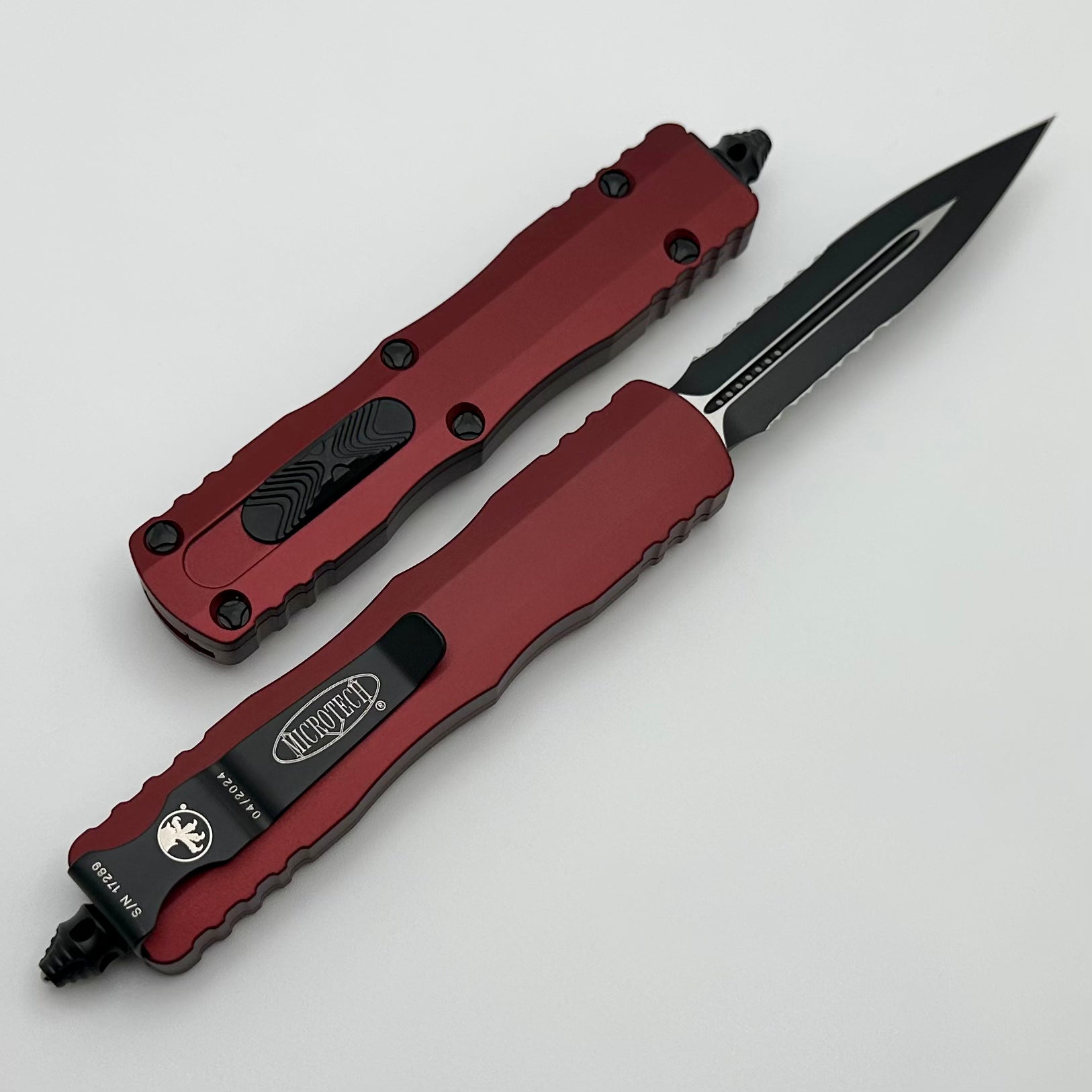 Microtech Dirac D/E Premium Tactical Knife - Partial Serrated & Merlot