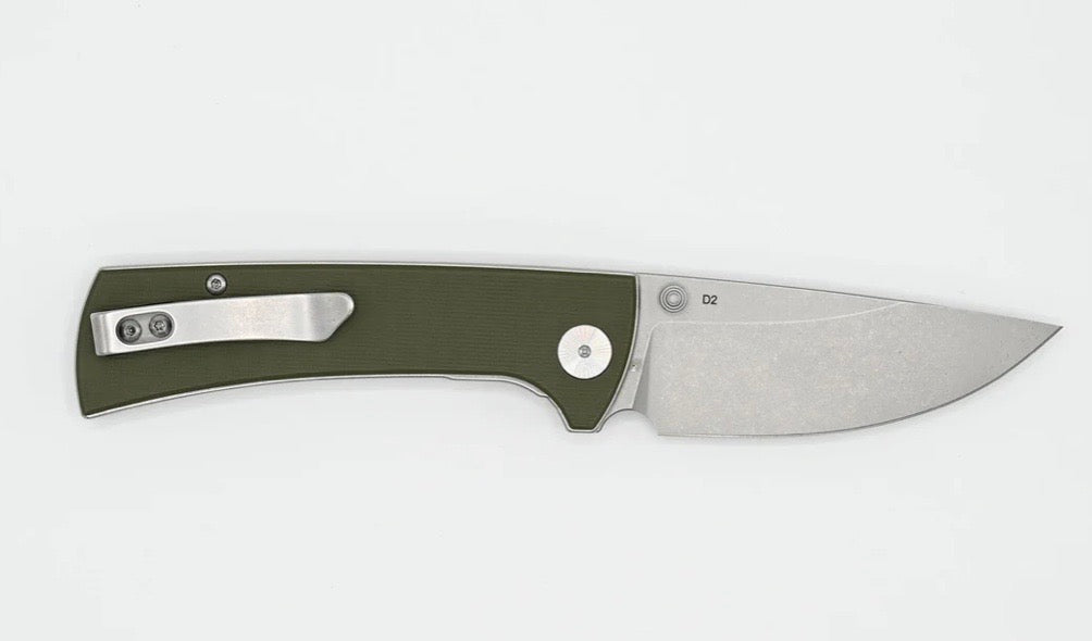 Eikonic RCK9 Premium EDC Knife - Olive G-10 & D2 Steel