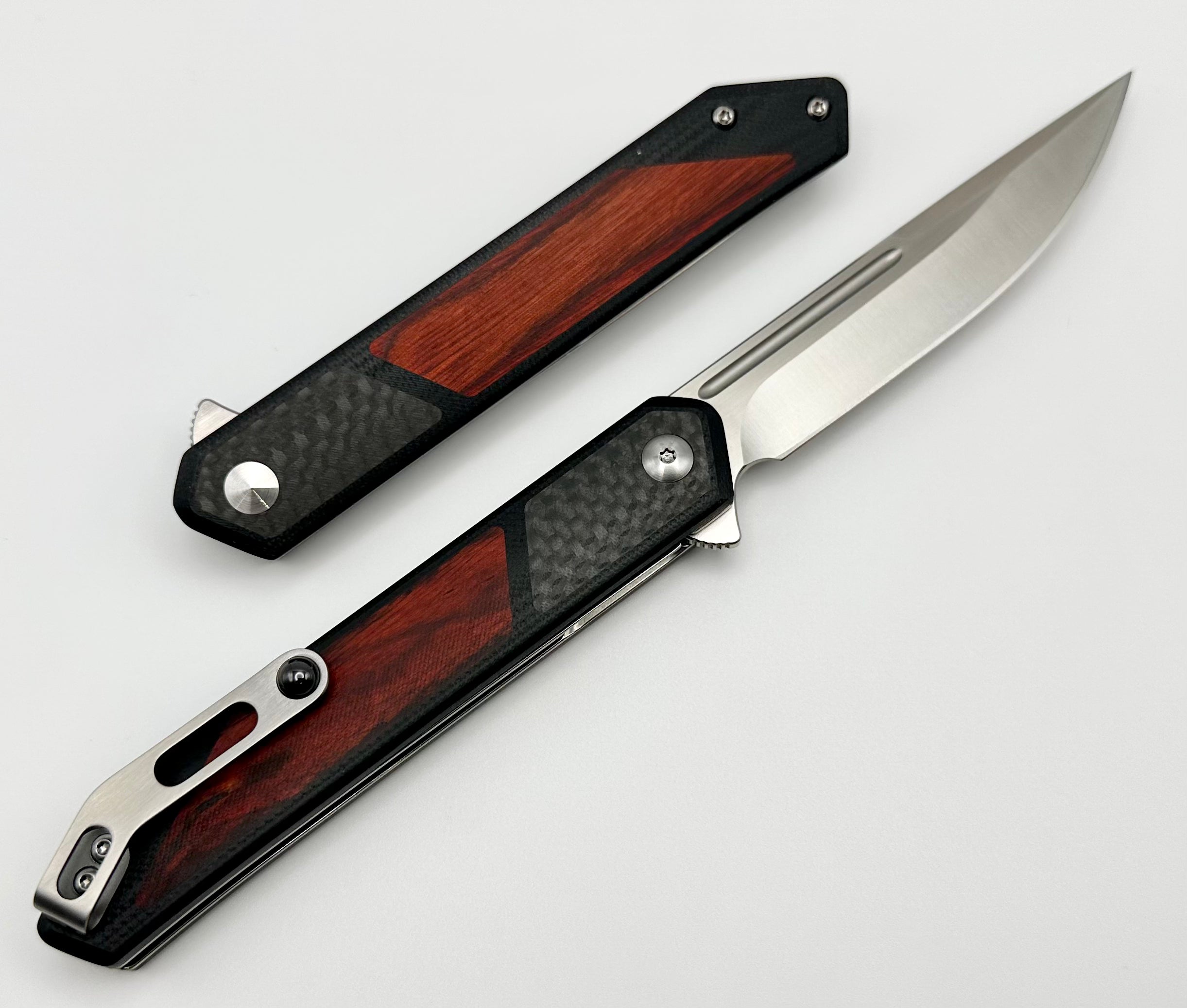 Premium Kwaiken Tactical Knife - Carbon Fiber & Rose Wood | D2 Steel