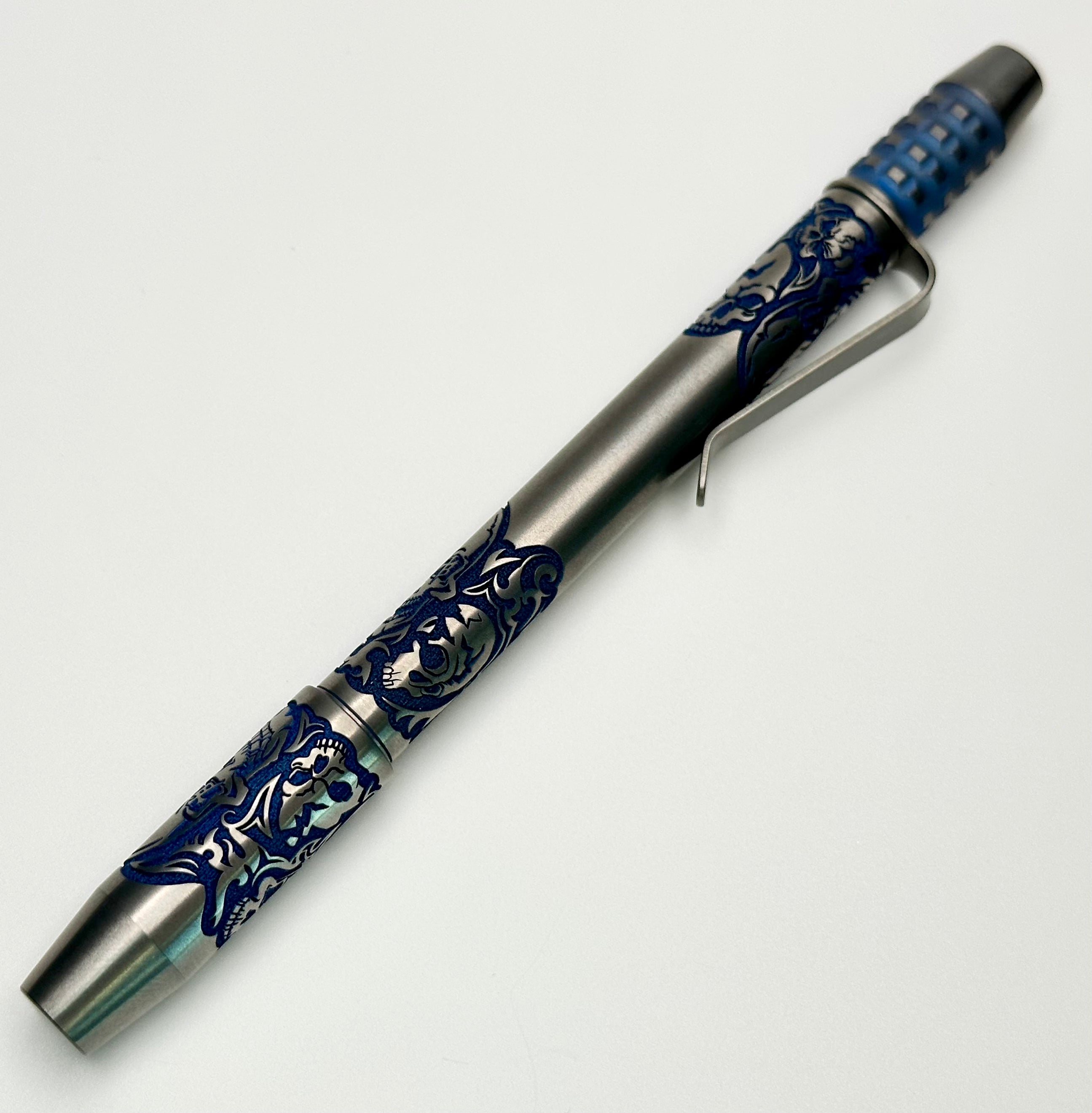 Borka Ti2Design Ultimate TechLiner Grid Skulls Pen - Burnished Shorty 5