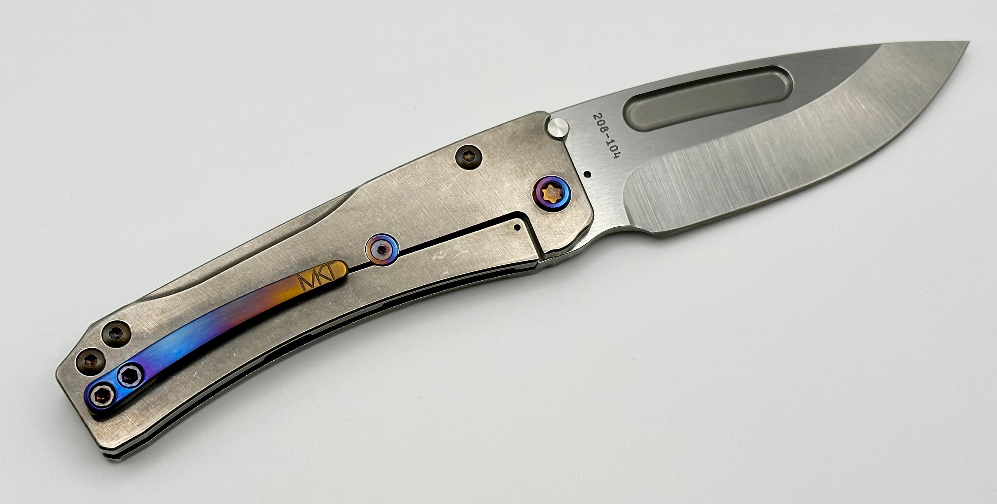 Medford Slim Midi S45 Drop Point Knife - Premium Tumbled Finish with Flamed Hardware