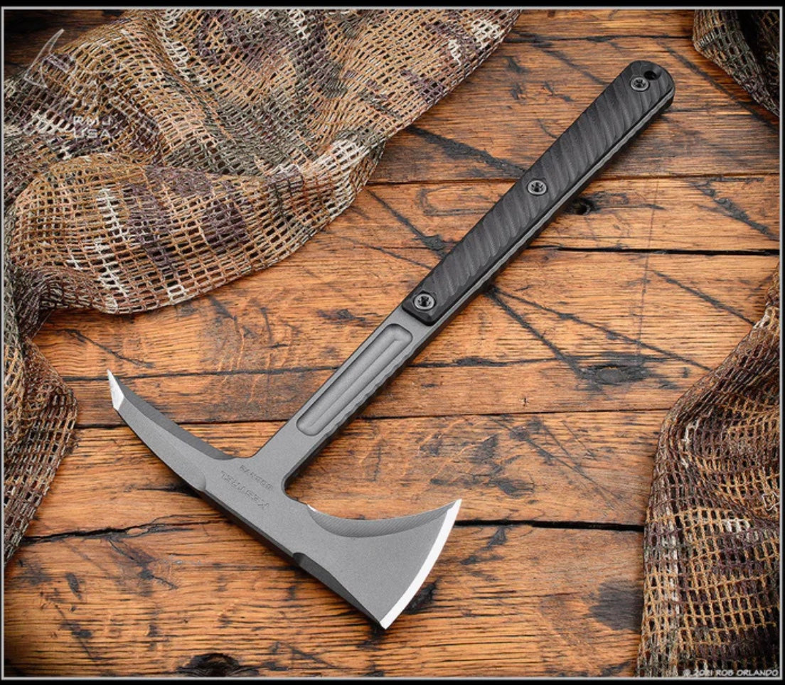 RMJ Tactical Kestrel 13 - Ultimate Compact Tactical Tomahawk with Black G-10 Handle