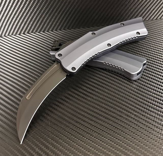 Heretic ROC DLC Premium Folding Knife with Gray Handle - Ultimate EDC Tool