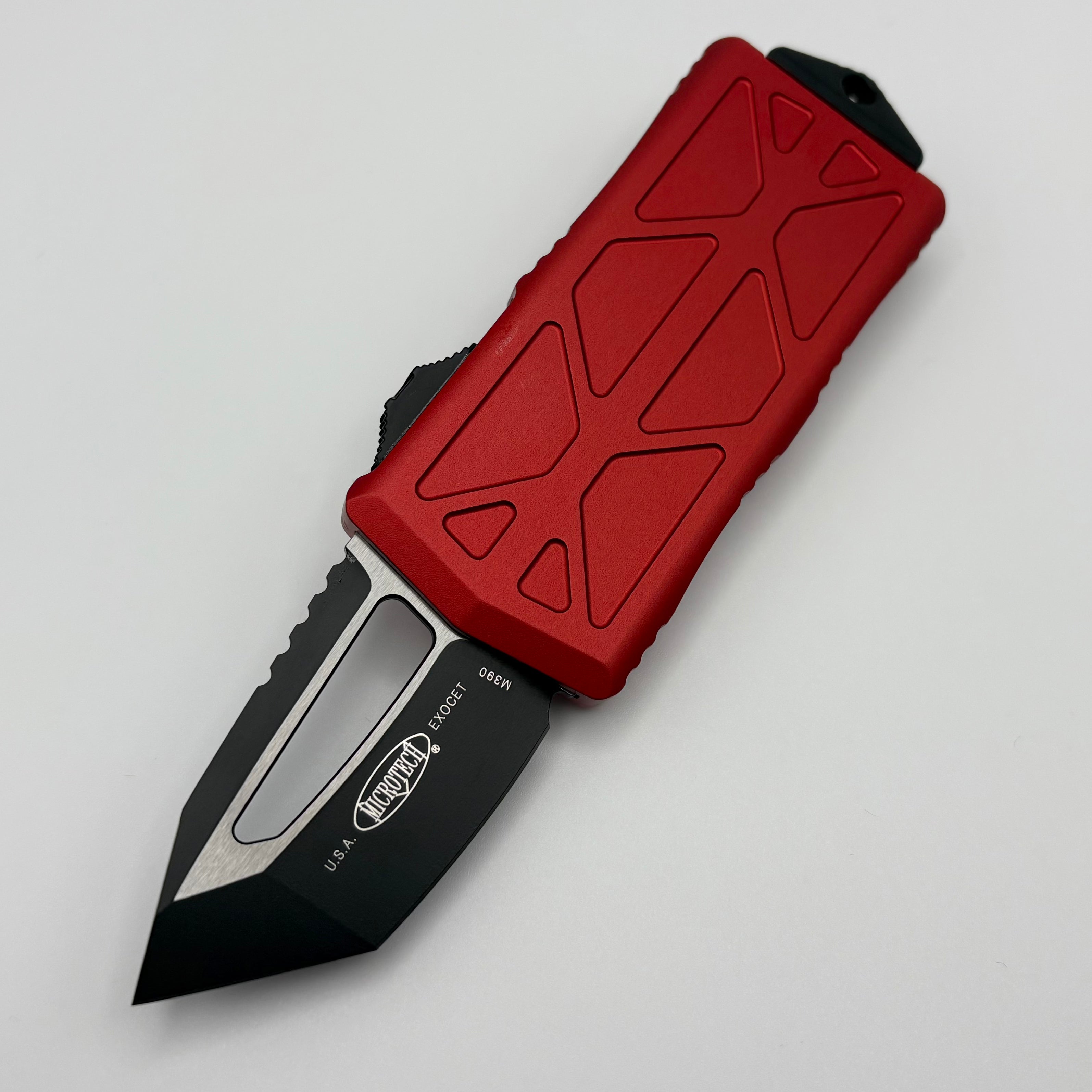 Premium Pre-Owned Microtech Exocet T/E Tanto Red – Ultimate Daily Carry Knife