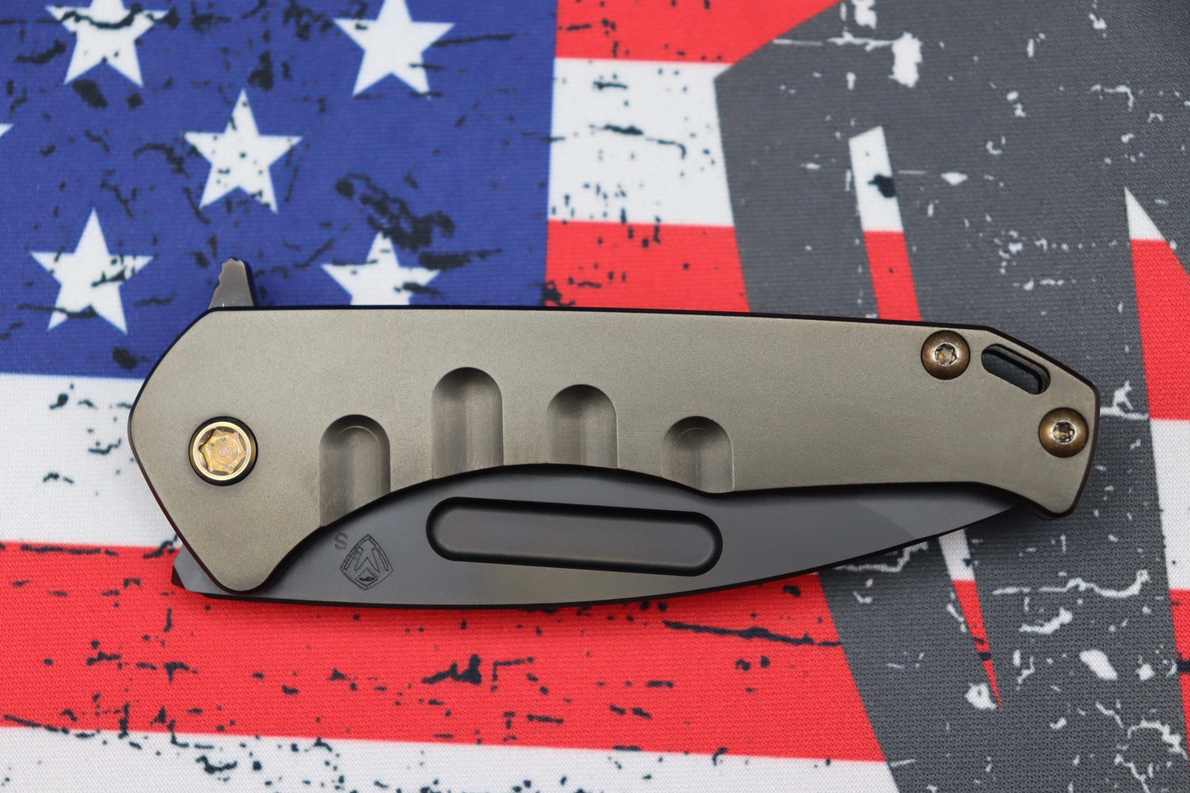 Premium Medford Praetorian Slim Flipper: PVD S35VN Tanto Blade & Bronze Hardware