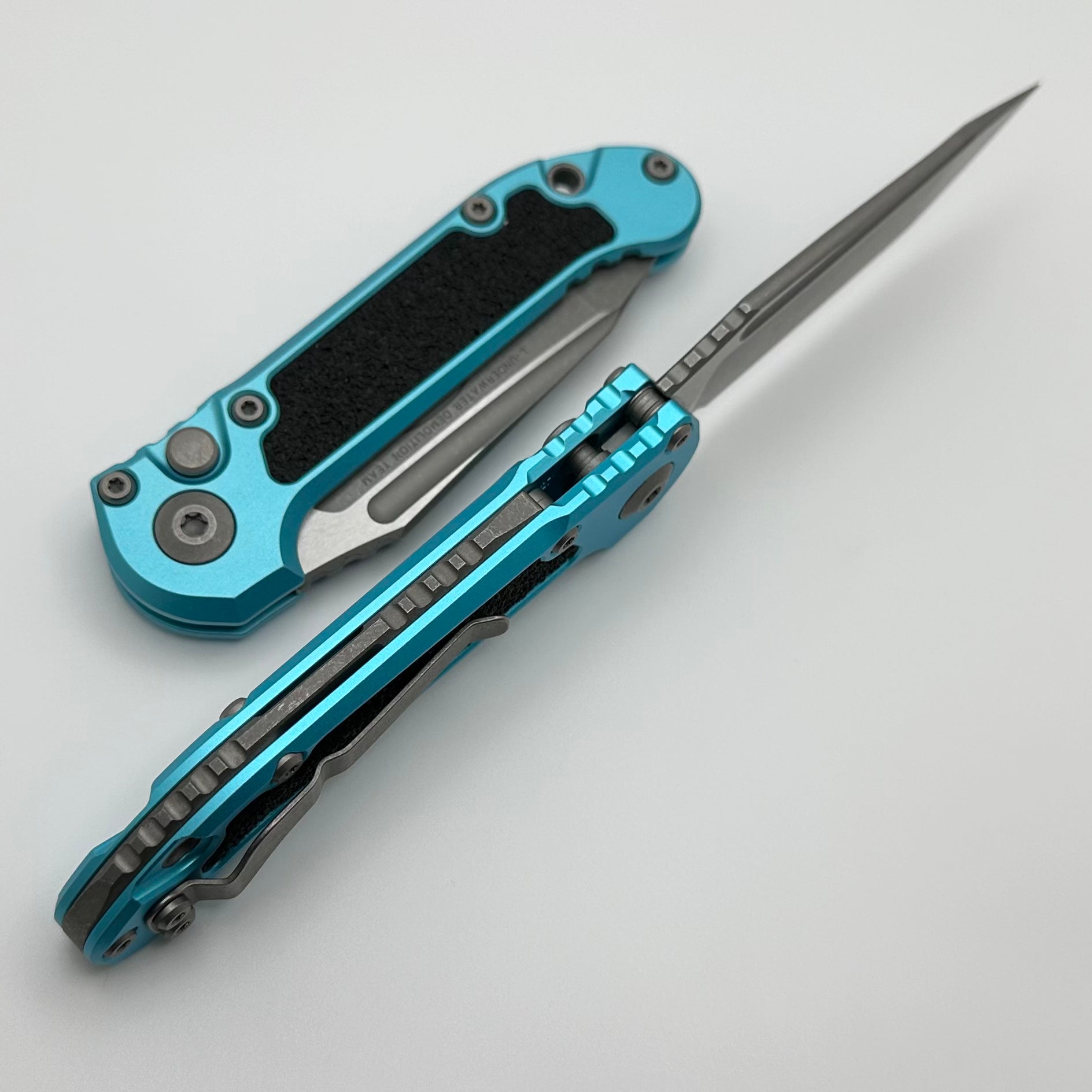 Premium Microtech LUDT Gen III Apocalyptic Tanto Knife with Turquoise Handle