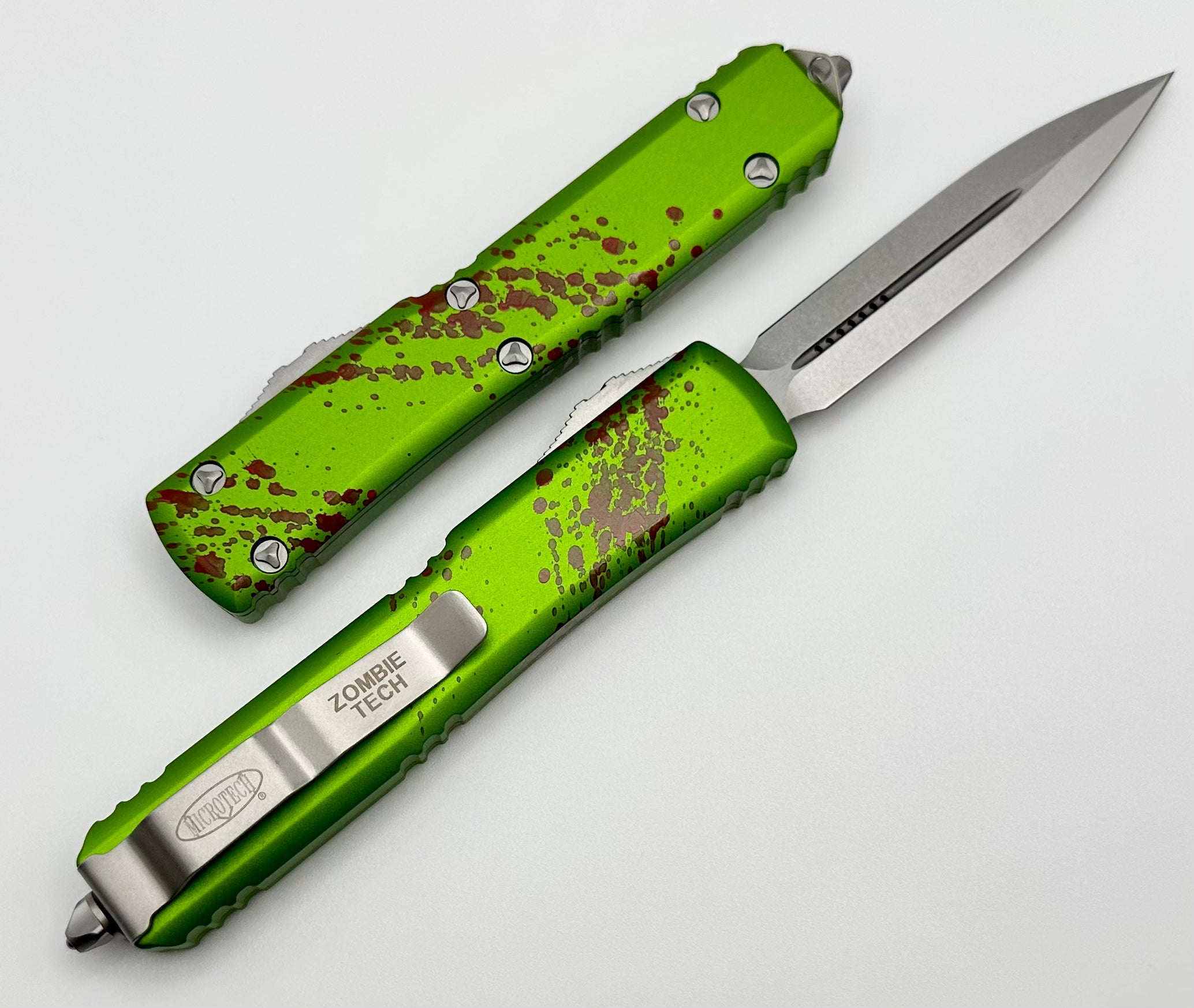 Premium Microtech Ultratech Double Edge Zombie Tech Knife - Ultimate Stonewash Finish