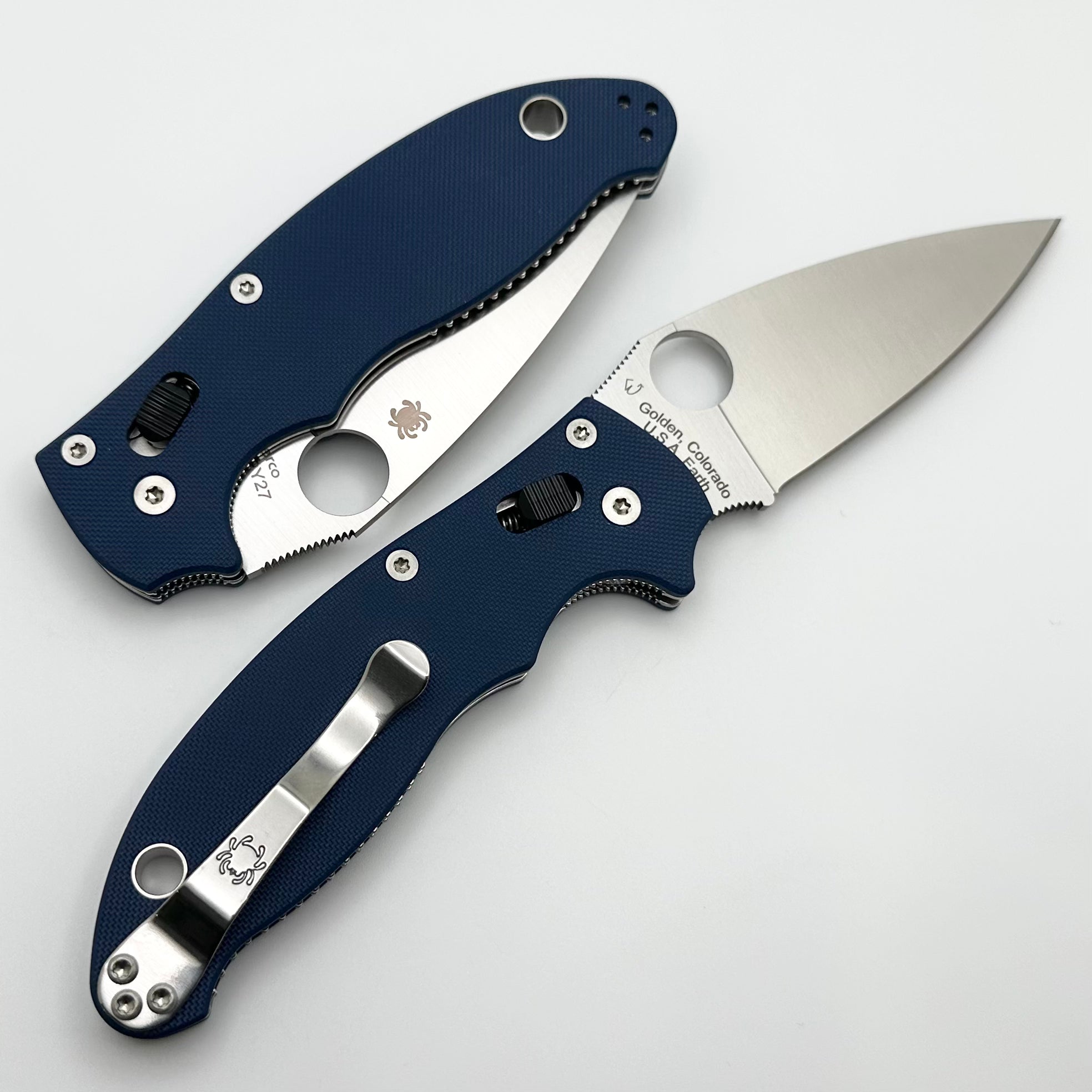 Premium Manix 2 Folding Knife - Cobalt Blue G-10 with SPY27 Steel