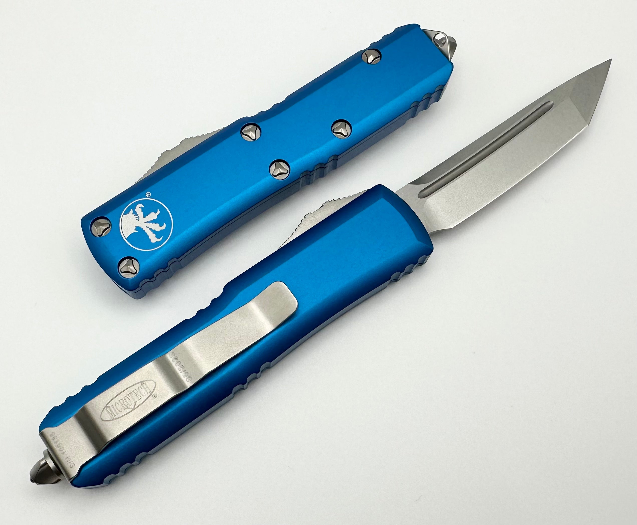 Premium Microtech UTX-85 Tanto EDC Knife - Stonewash Blue