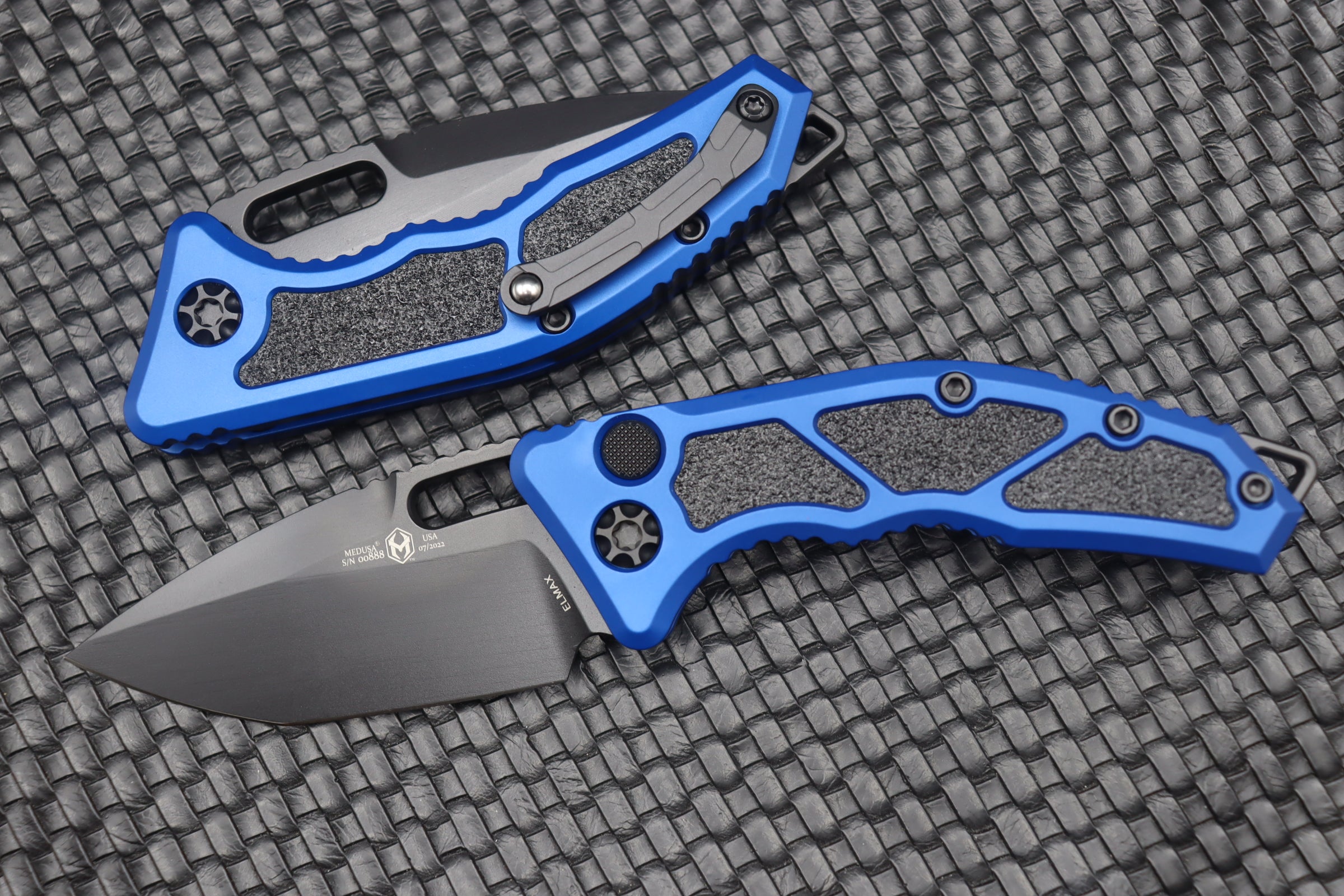 Premium Heretic Knives Medusa Tanto: Black Blade & Blue Handle - Ultimate EDC Upgrade