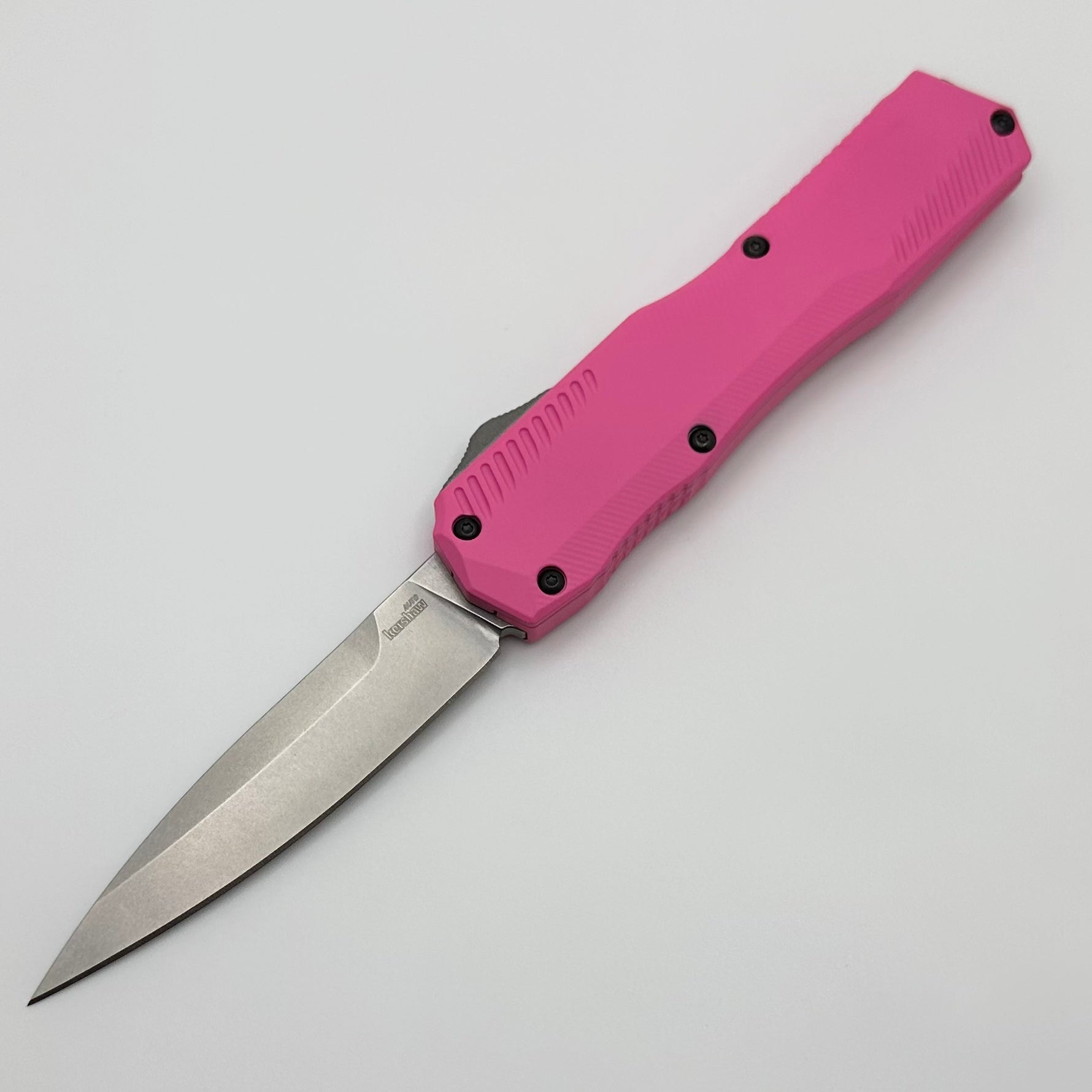 Kershaw Livewire Premium OTF Automatic Knife - Pink Aluminum & MagnaCut