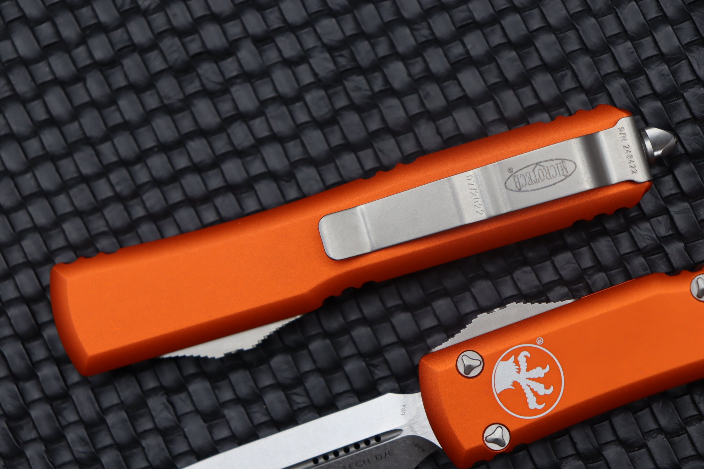 Premium Microtech Ultratech Orange Double Edge Knife - Ultimate Tactical Tool