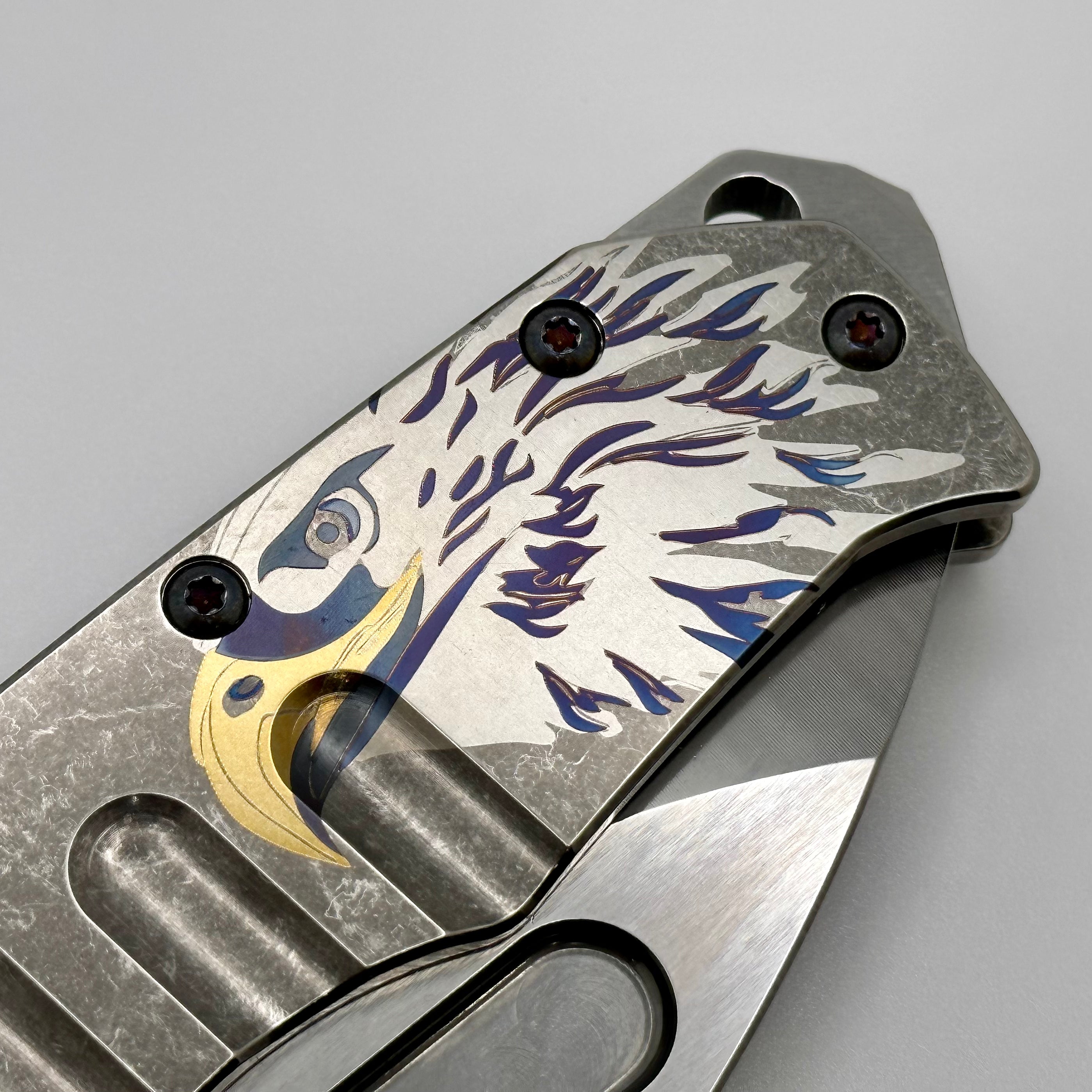 Medford Praetorian T Ultimate Tactical Knife - Tumbled S45 Blade & Patriotic Eagle Engraved Handle