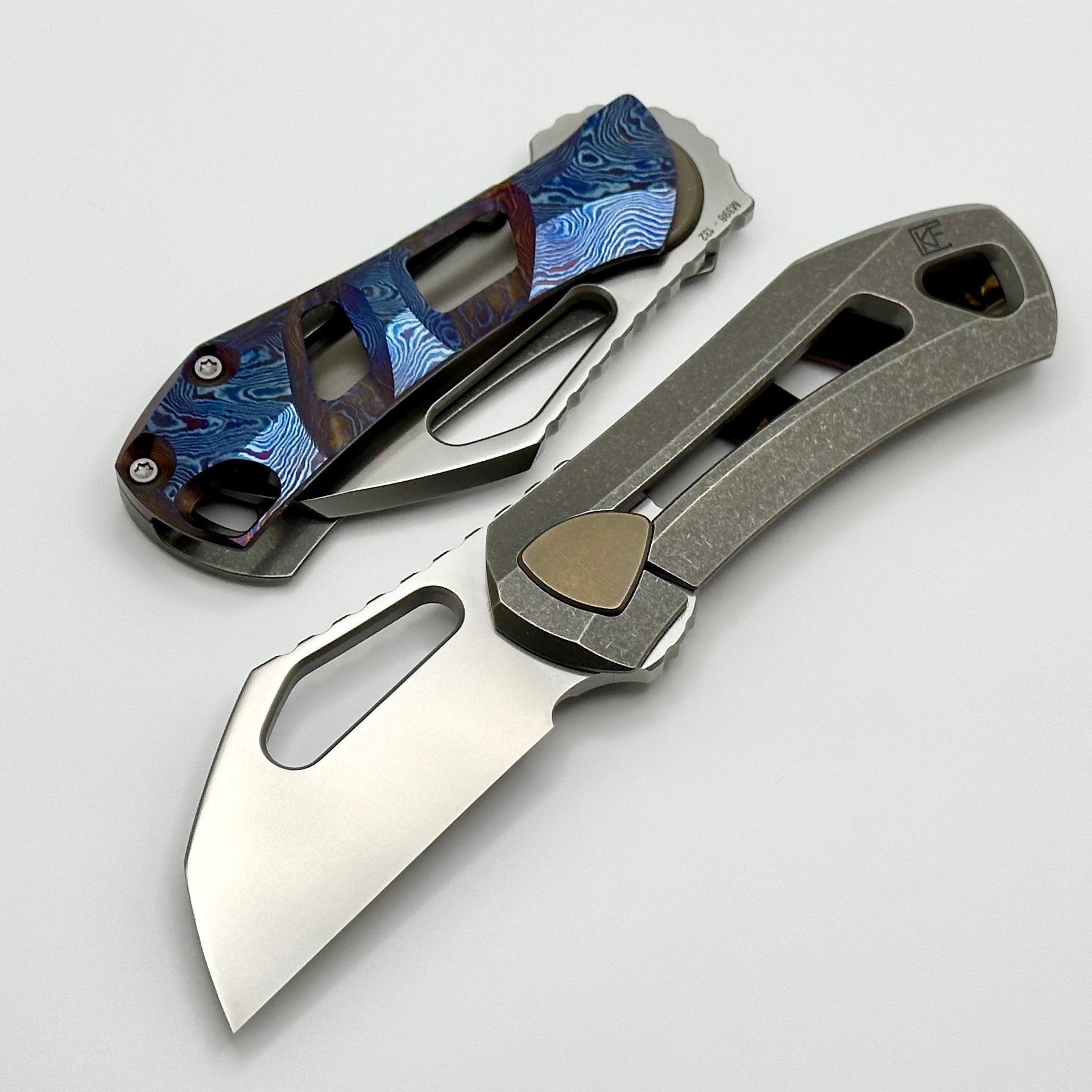 Premium Custom Knife Factory OK Chisel - Ultimate M398 & Titanium/Timascus Folding Knife