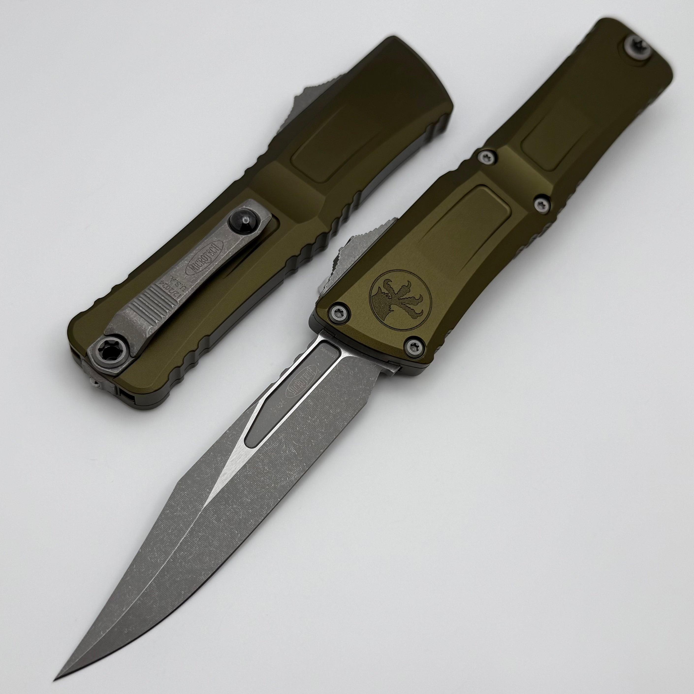 Microtech Premium Combat Troodon Gen III Apocalyptic Bowie Knife - OD Green Handle