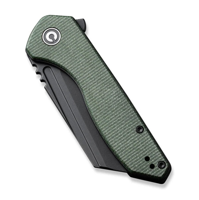 Civivi ExOne Flipper - Premium Green Canvas Micarta & Black Stonewash Nitro-V Knife