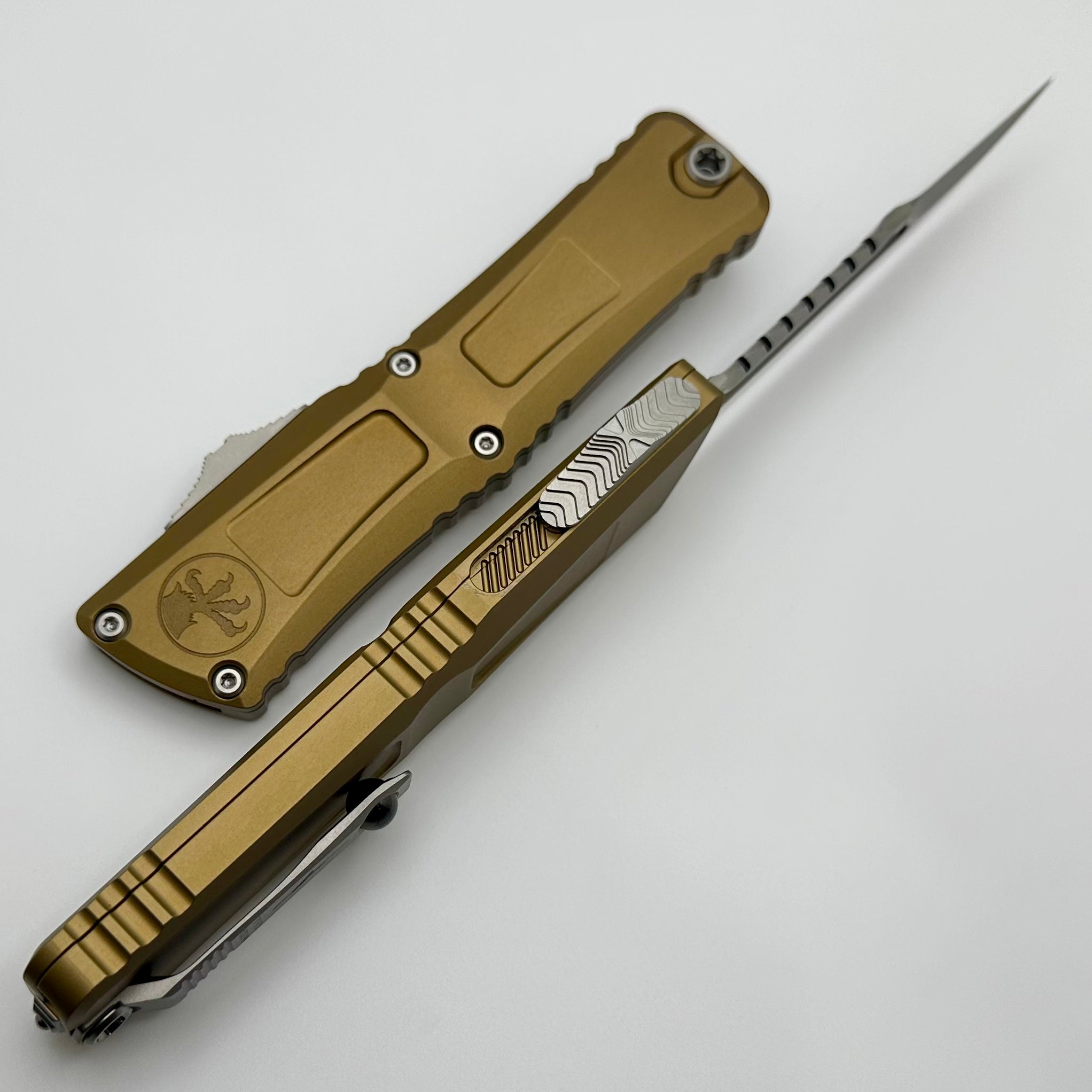 Microtech Premium Combat Troodon Gen III Tan Handle OTF Knife - Signature Series