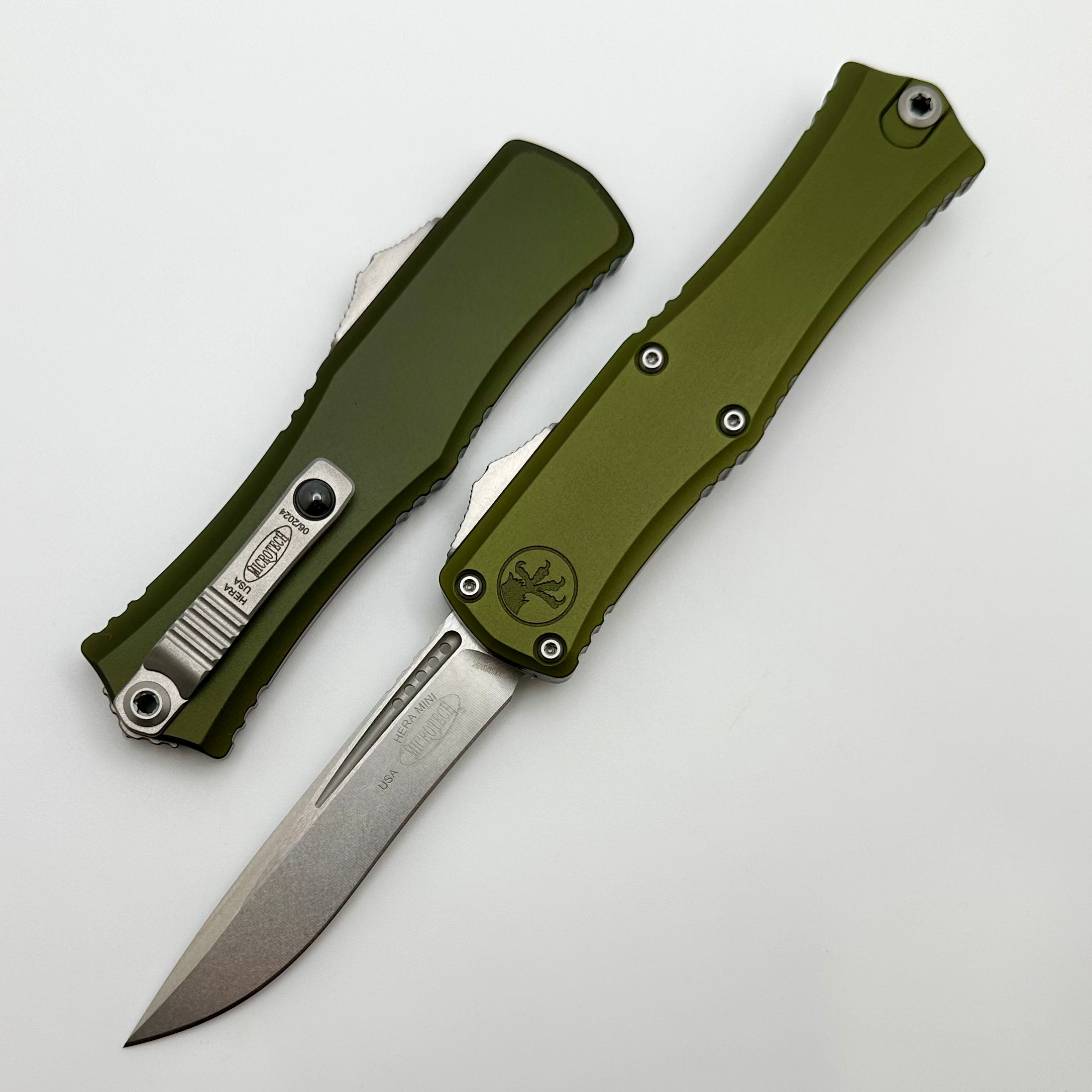 Microtech Mini Hera Ultimate EDC Knife - M390MK Blade, OD Green Handle