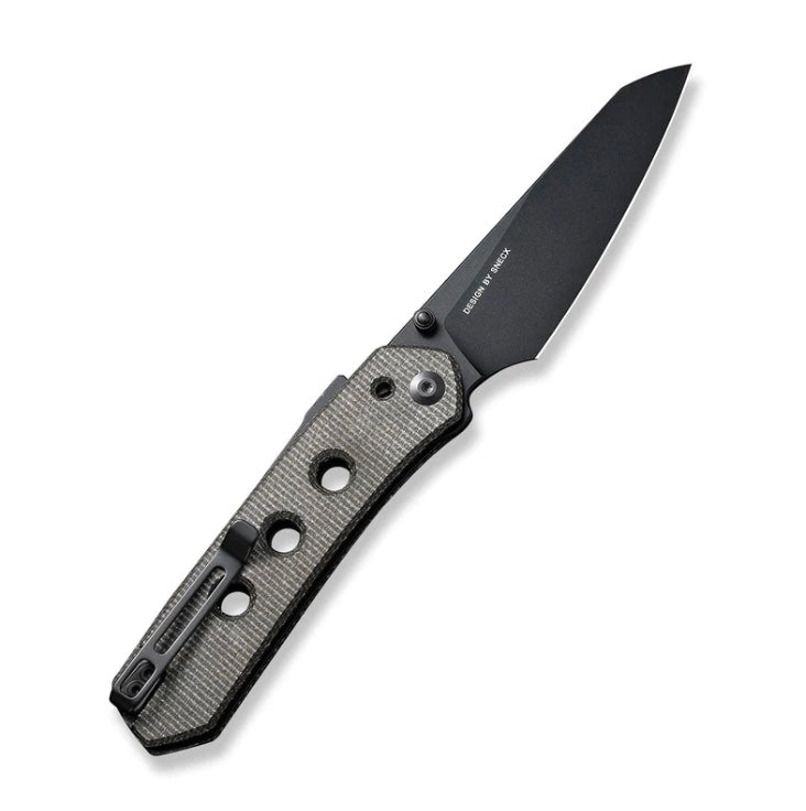 Civivi Vision FG Premium Folding Knife - Dark Green Canvas Micarta & Black Nitro-V Blade