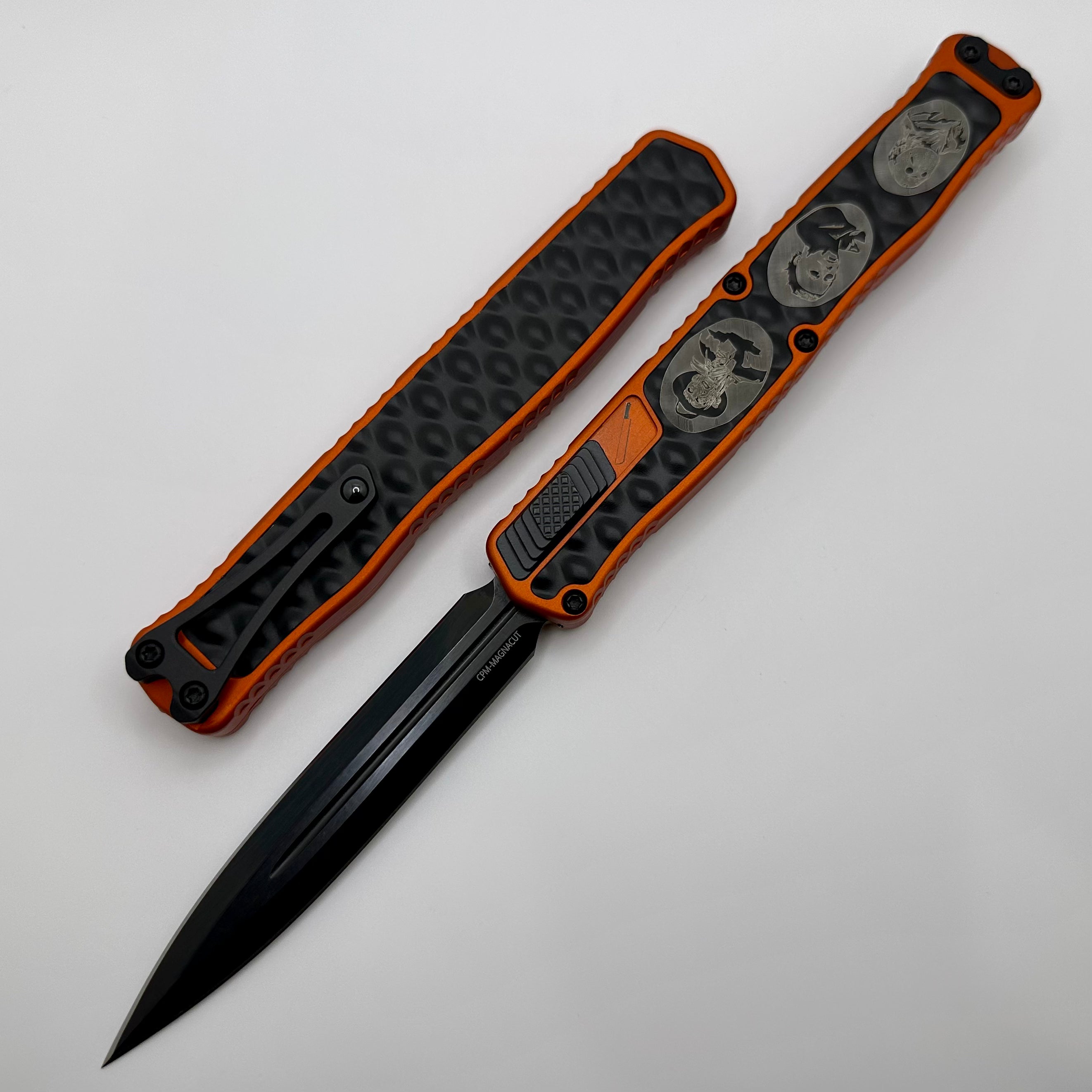 Heretic Knives Cleric II 2 Halloween 2023 Limited Edition - Orange & DLC Double Edge Magnacut