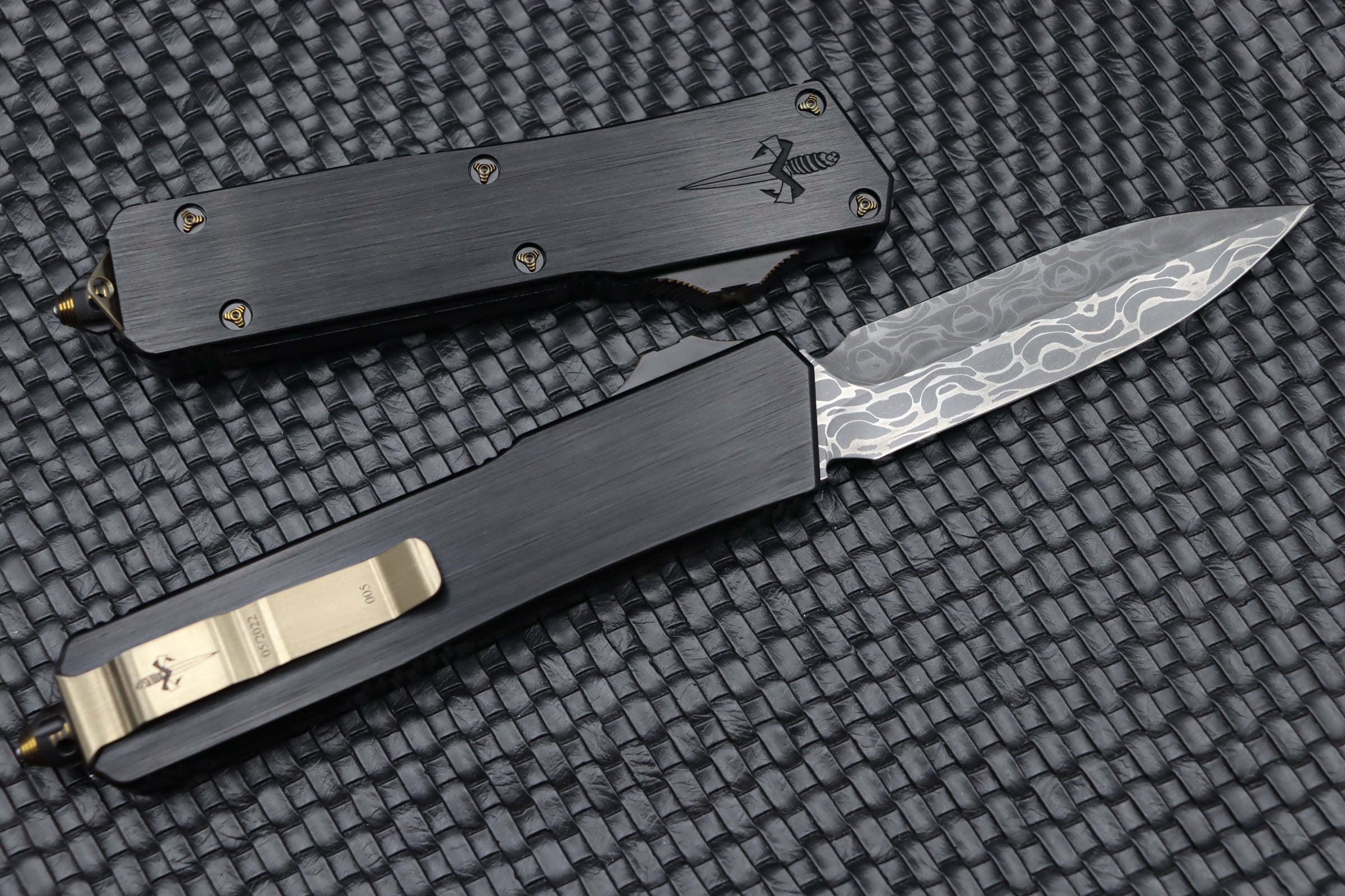 Premium Marfione Scarab II OTF Tactical Knife - Vegas Forge Vines & Roses Design