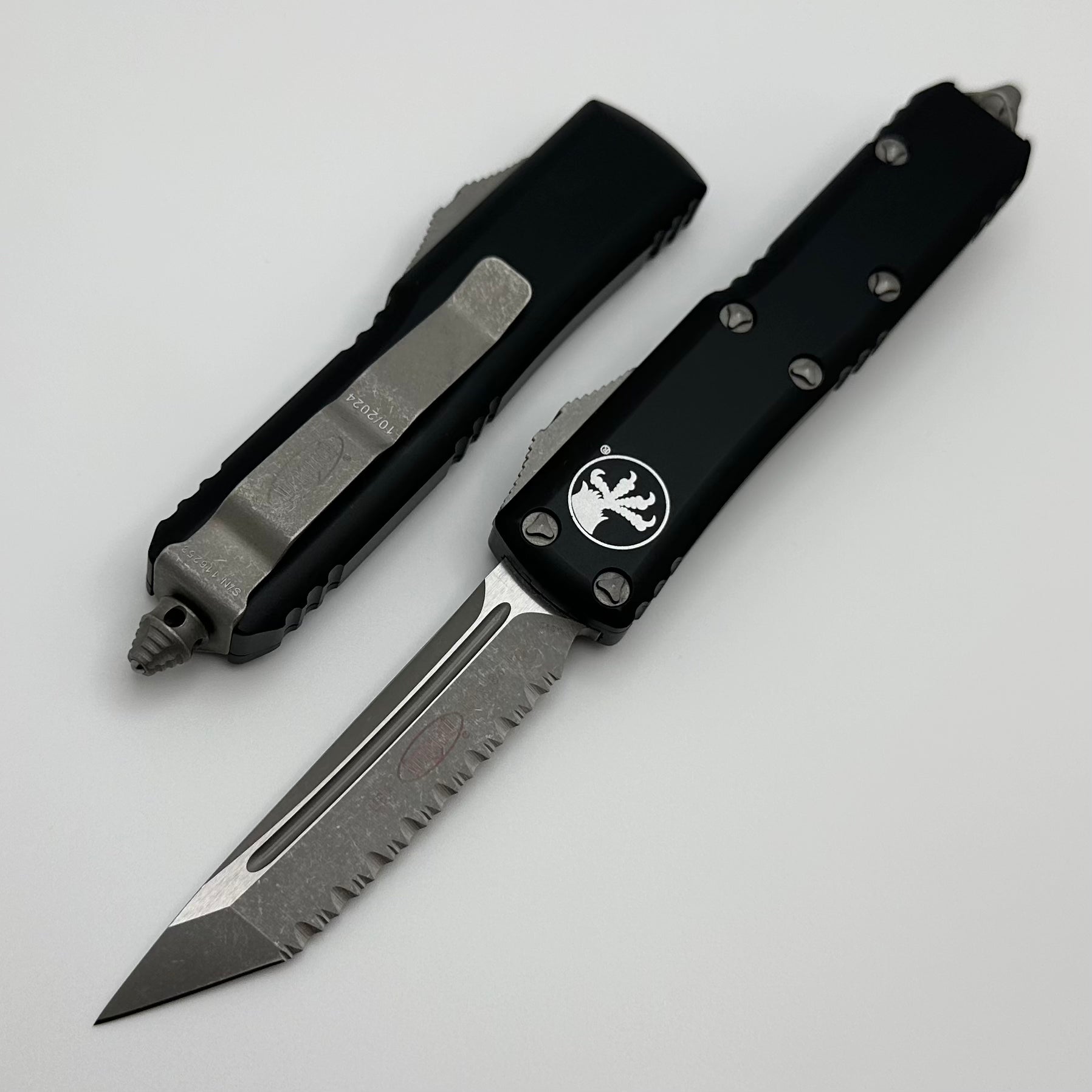 Microtech UTX-85 Tanto T/E Apocalyptic Full Serrated & Black 233-12AP - Ultimate EDC Knife