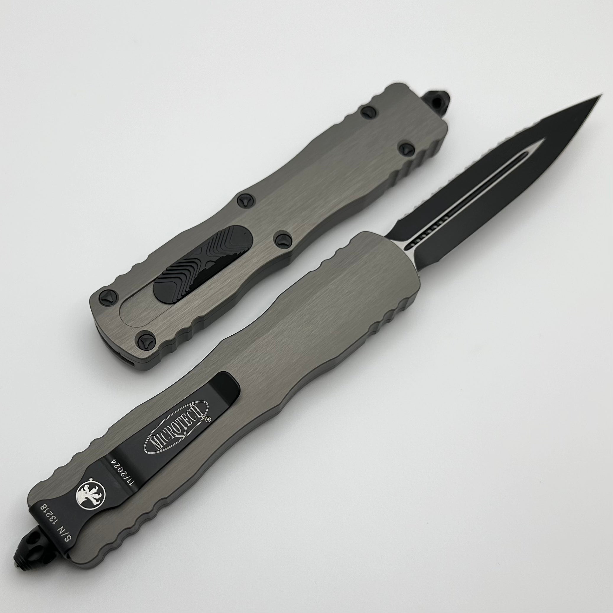 Microtech Dirac Delta Ultimate Tactical OTF Knife - Full Serrated Black D/E 227-3NC