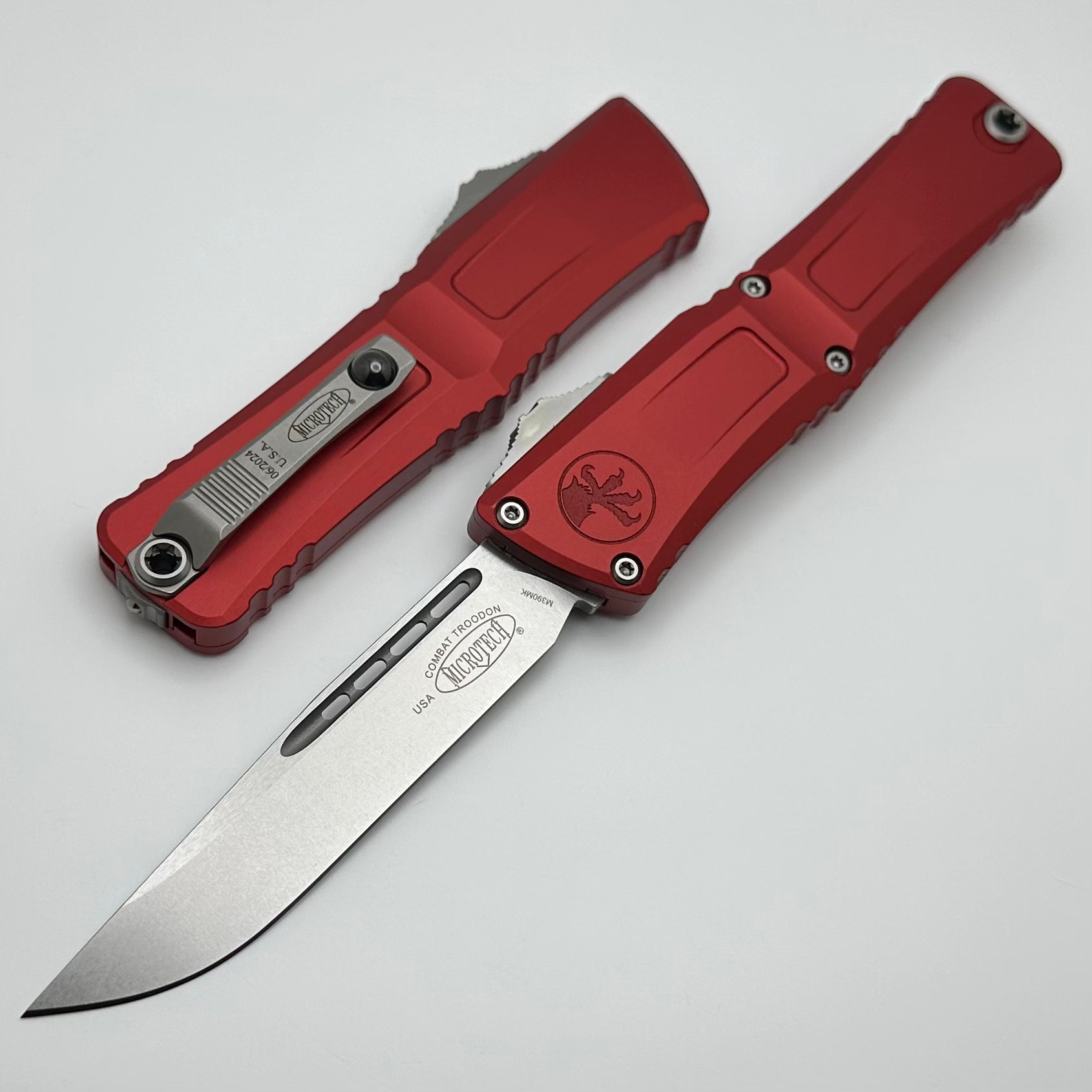 Premium Microtech Combat Troodon Gen III Tactical Knife - Red Aluminum Handle