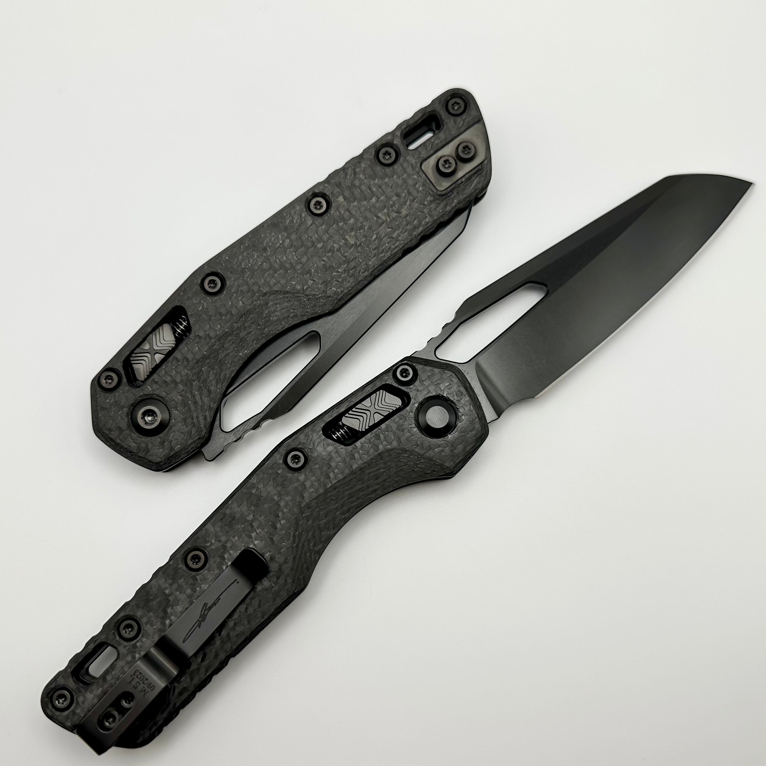 Premium Microtech MSI RAM LOK Carbon Fiber Folding Knife - M390MK DLC Blade (Exclusive One Per Household)