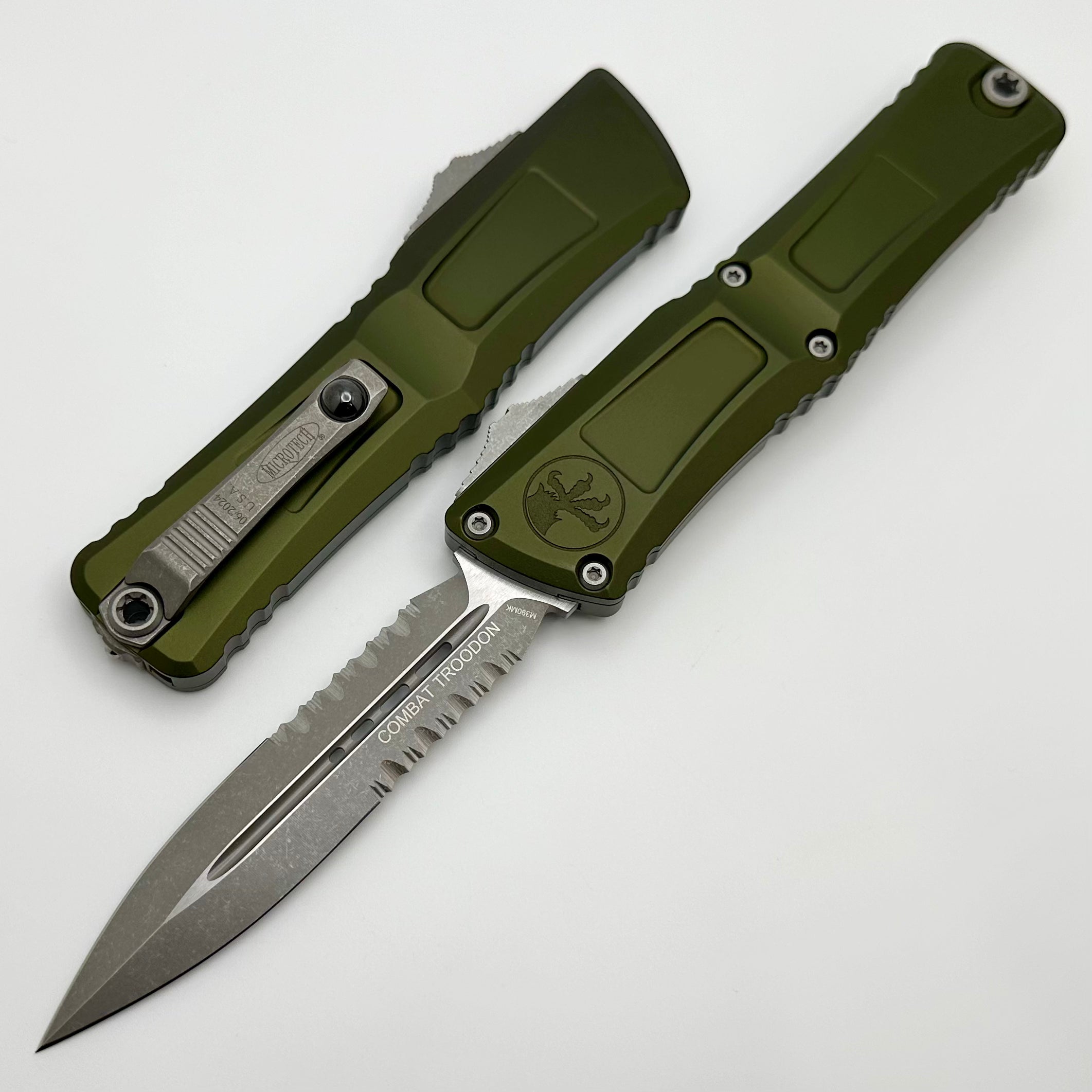 Premium Microtech Combat Troodon Gen III Apocalyptic Tactical Knife - OD Green Handle