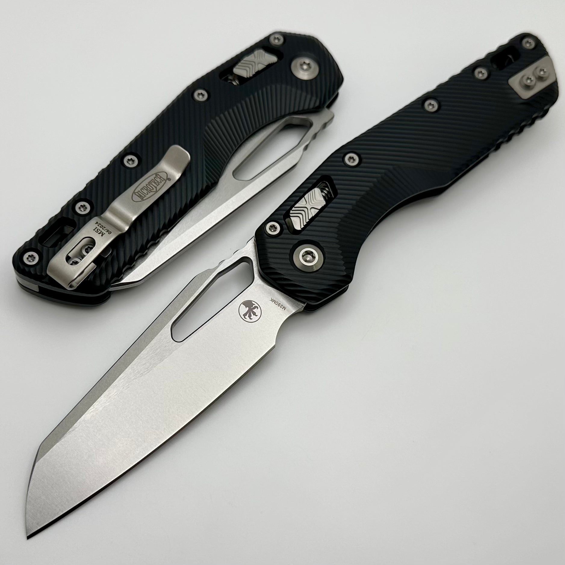 Microtech MSI RAM-LOK Premium Folding Knife - Black Fluted Aluminum & Stonewash M390MK