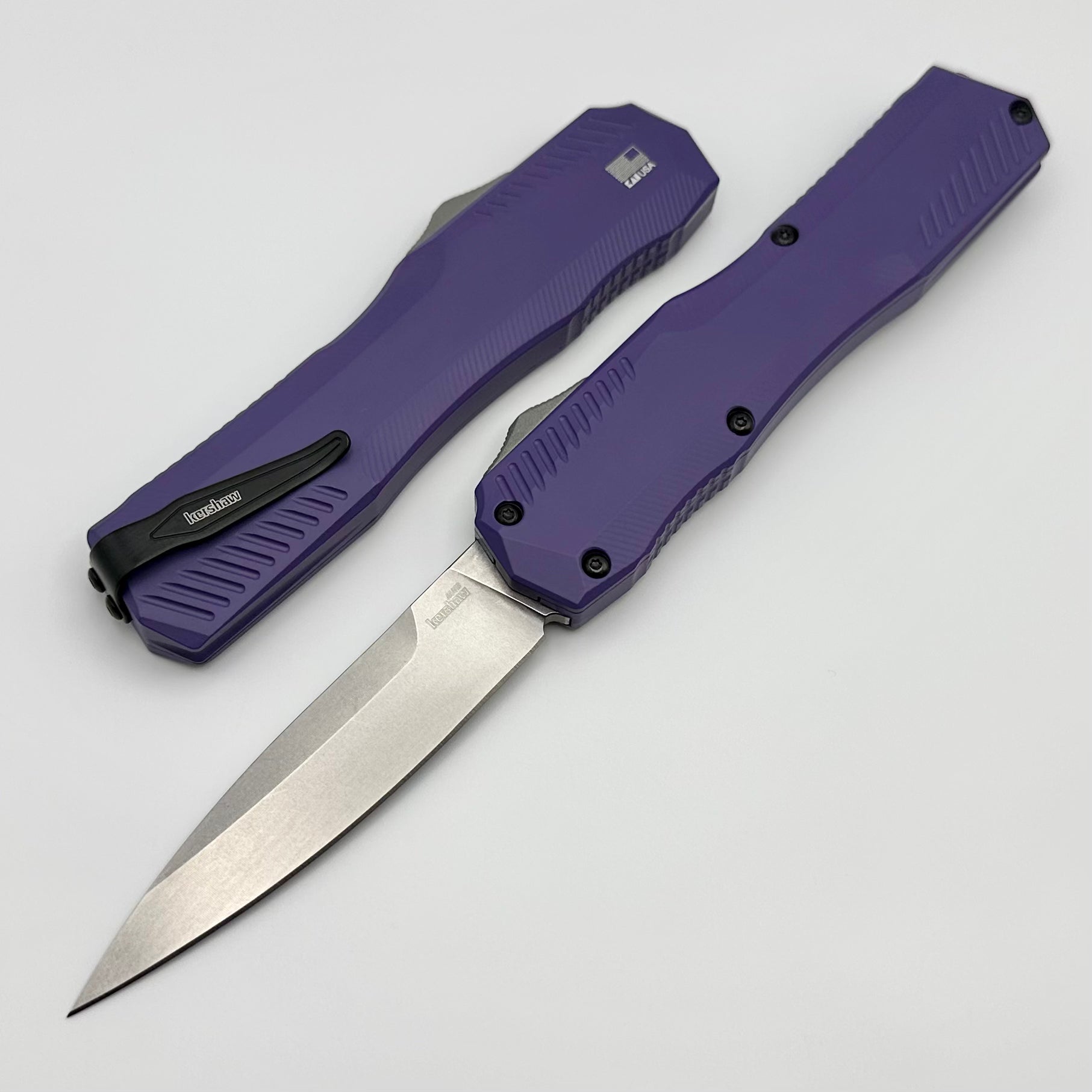 Kershaw Livewire Premium OTF Automatic Knife - Purple Aluminum & MagnaCut