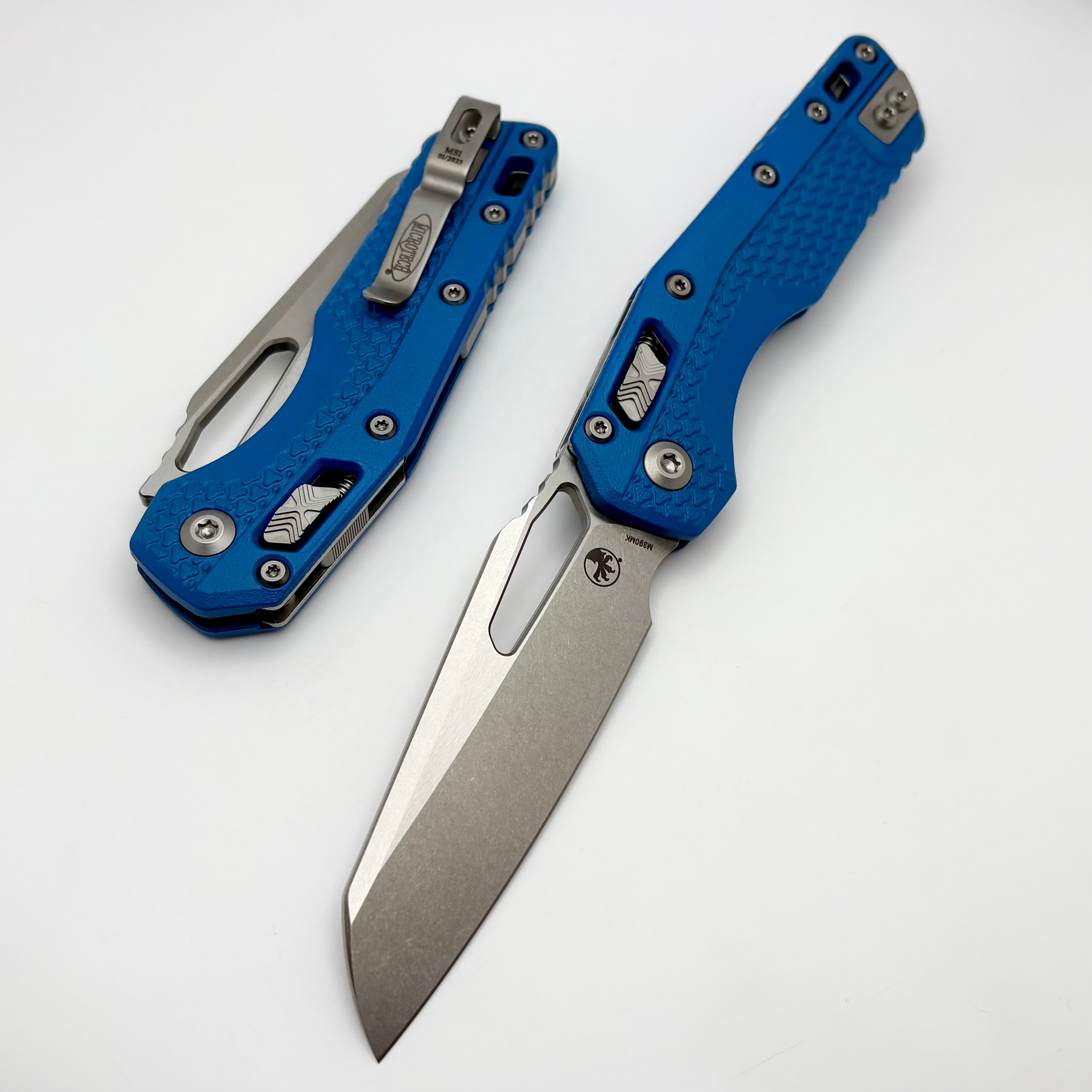 Microtech Knives MSI RAM LOK Cerakote Blue Polymer & Stonewash M390MK 210T-10PMCBL