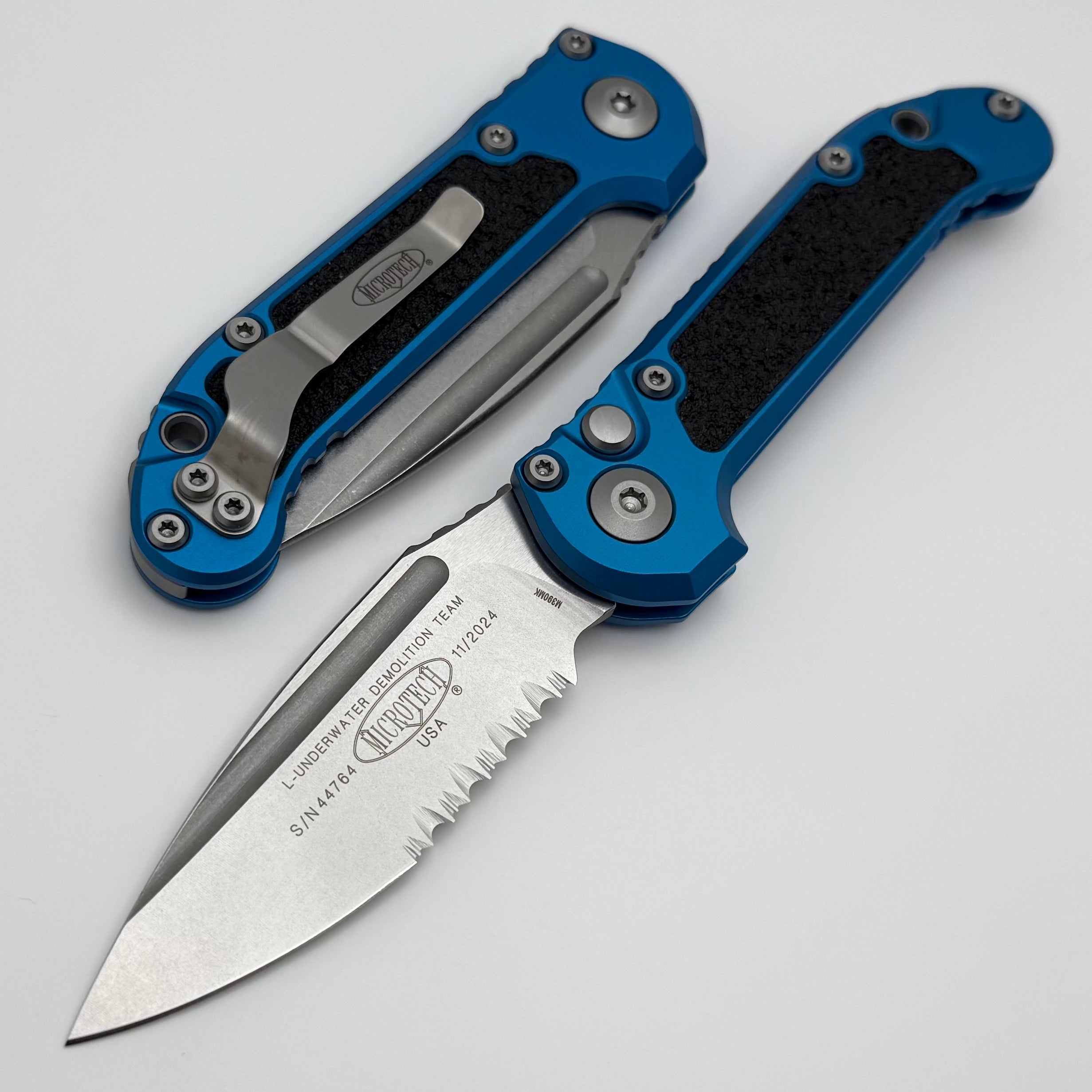 Microtech LUDT Gen III Premium Tactical Knife - Blue Aluminum Handle