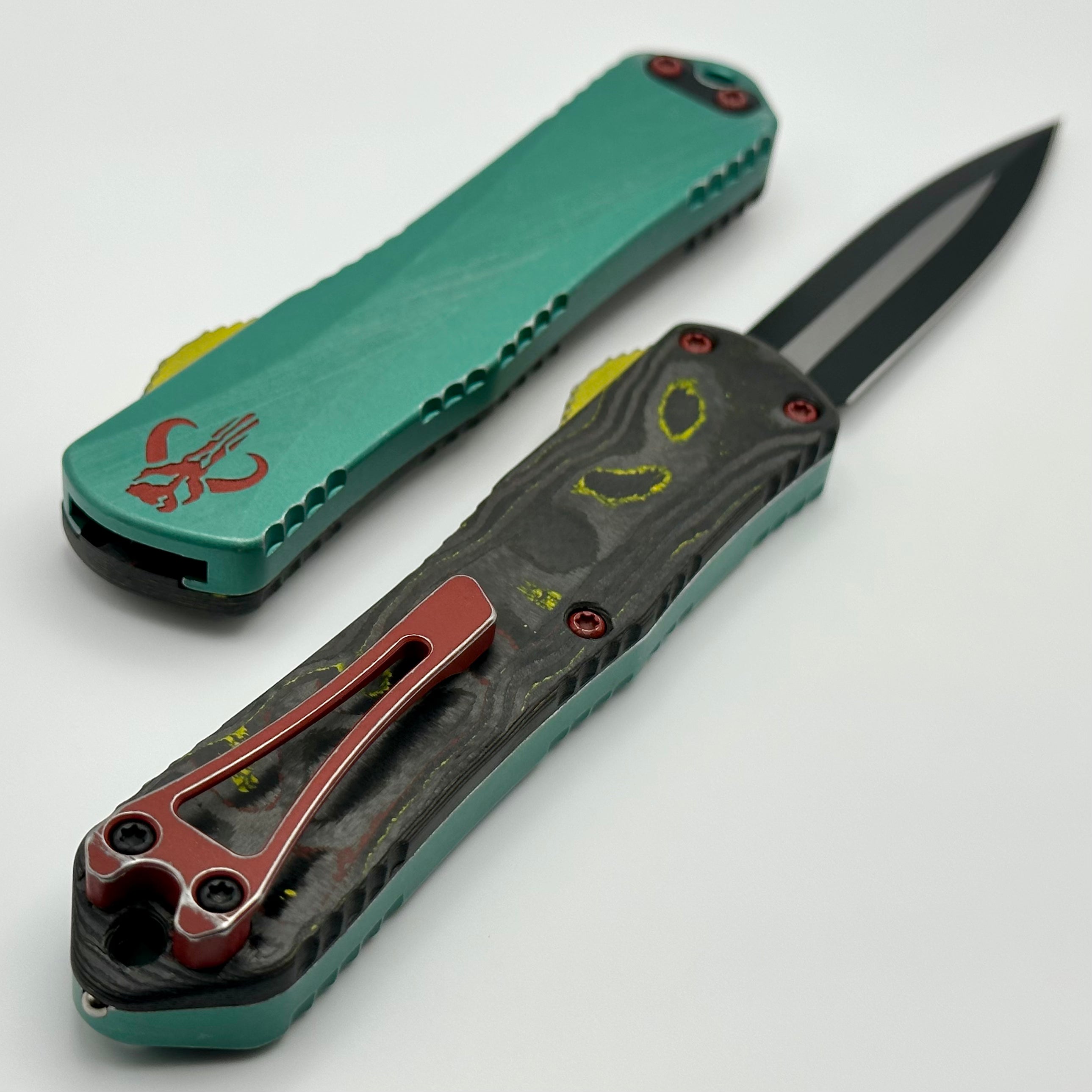 Heretic Knives Manticore E Bounty Hunter - Premium Double Edge Tactical OTF Knife