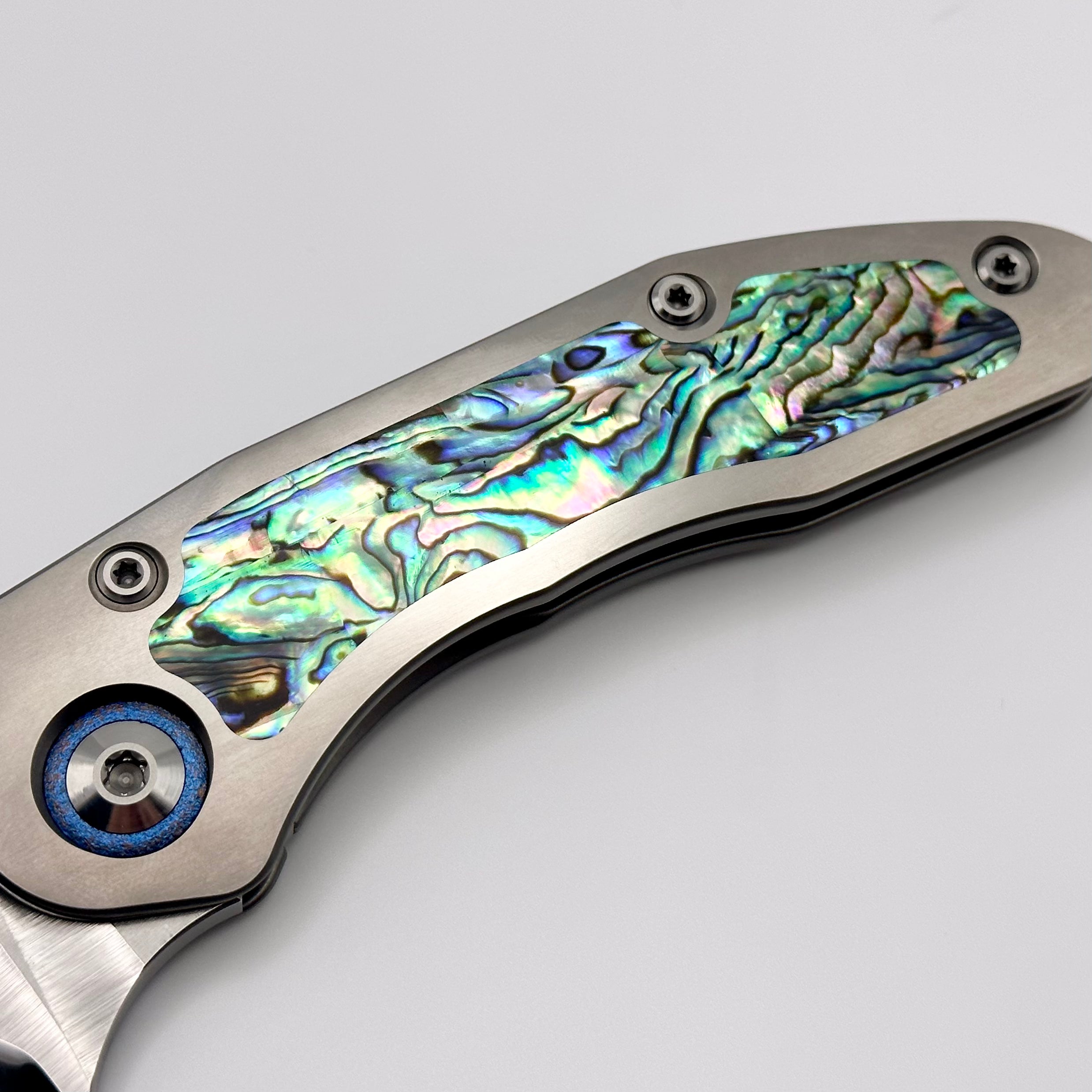 Marfione & Borka Stitch Knife - Premium Diamond Wash & Abalone Inlay Titanium Handle