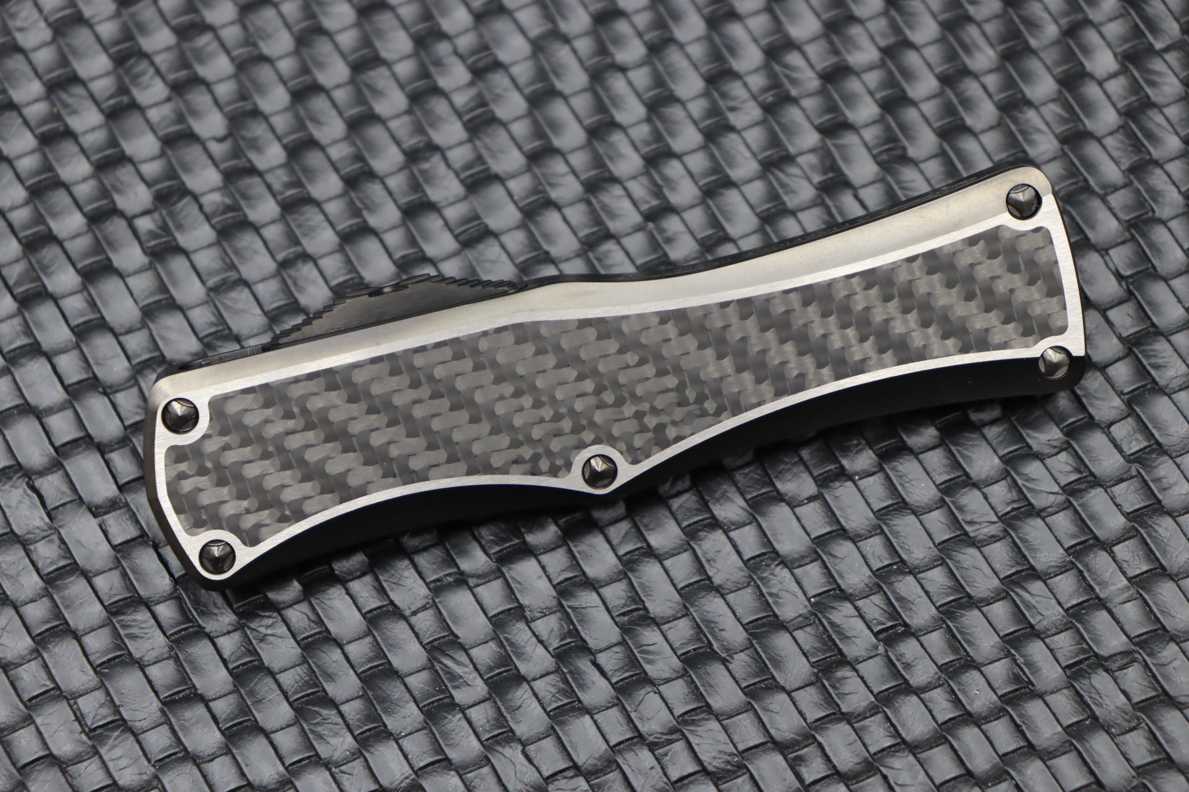 Marfione Hera DLC Satin Tactical Knife - Premium Titanium Handle with Carbon Fiber Inlays