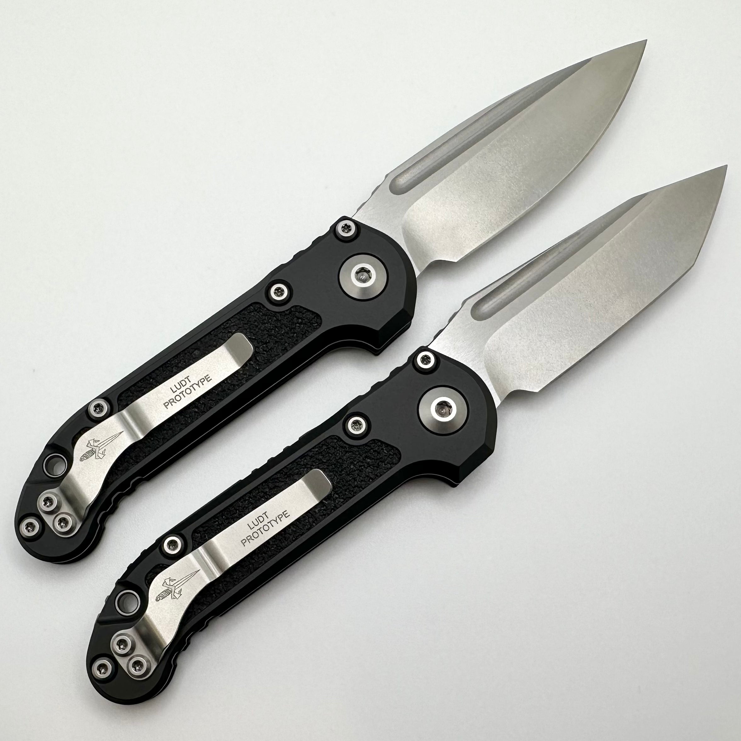 Premium Marfione Custom LUDT Gen III Prototype Knife Set - Stonewash Blades & Black Handles