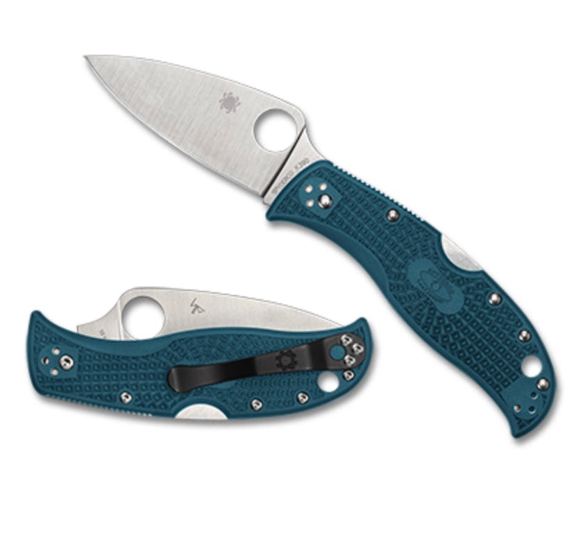 Premium Spyderco Leafjumper Folding Knife - K390 Steel & Blue FRN Handle