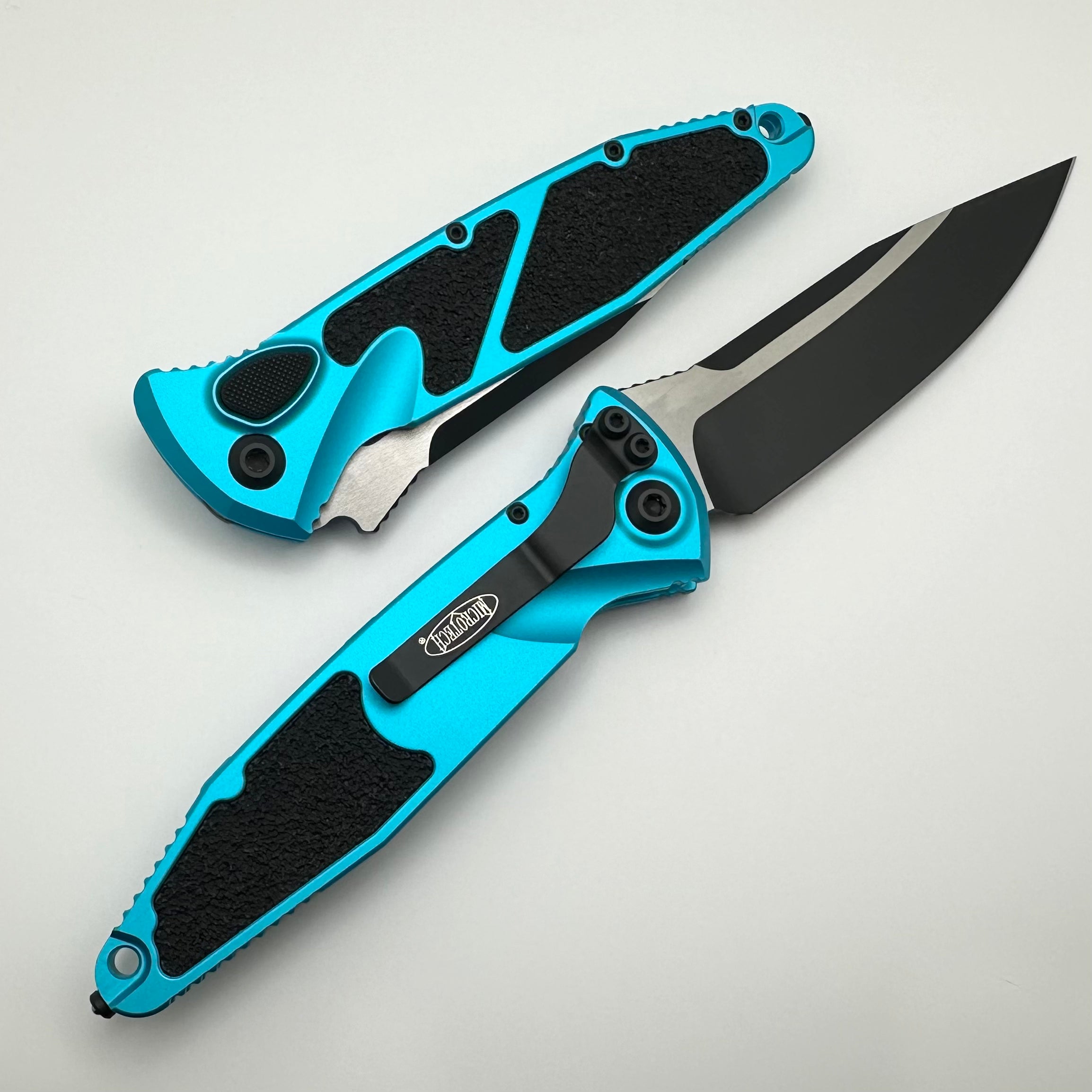 Microtech Socom Elite Auto Tactical Knife - Black & Turquoise